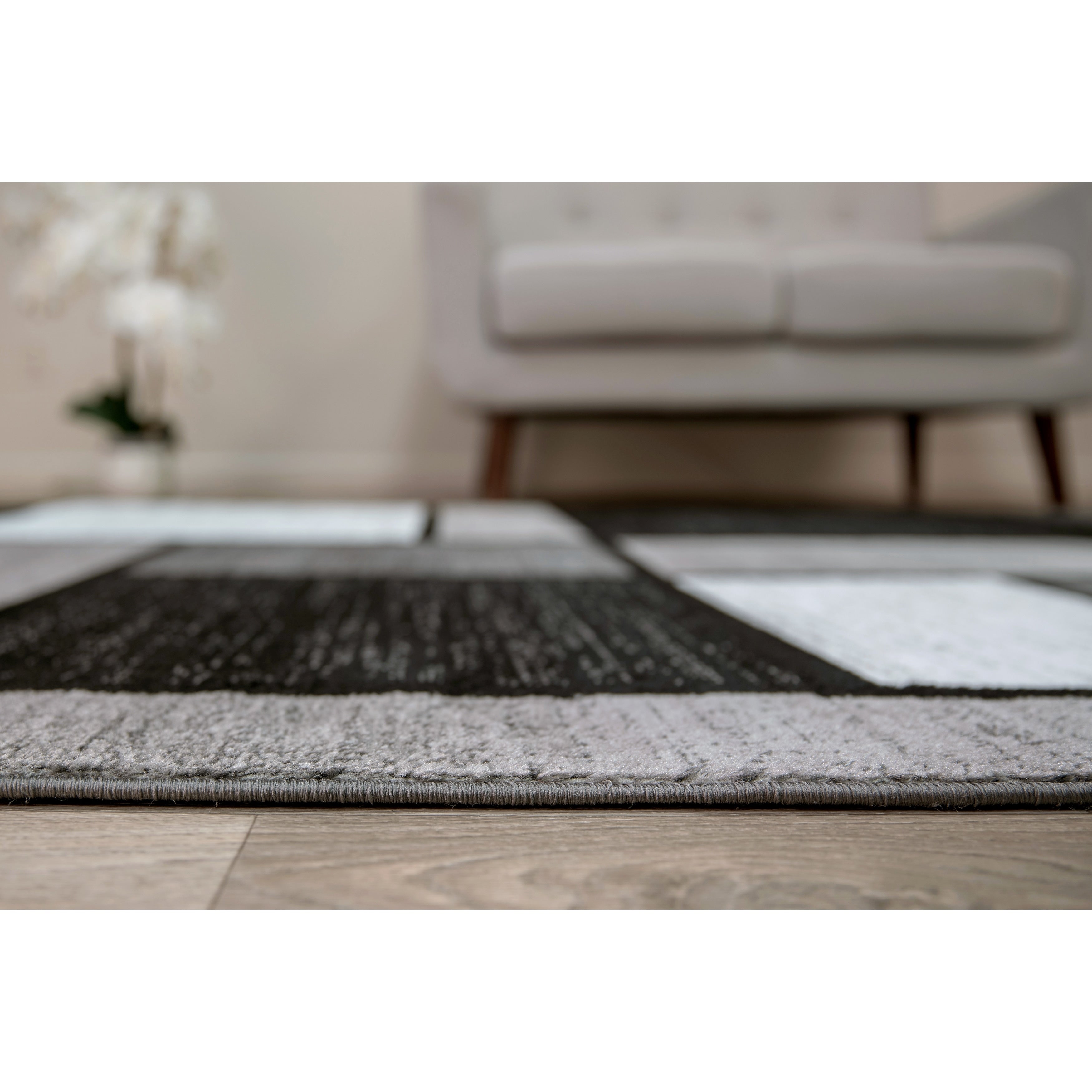 World Rug Gallery Contemporary Modern Boxed Color Block Area Rug