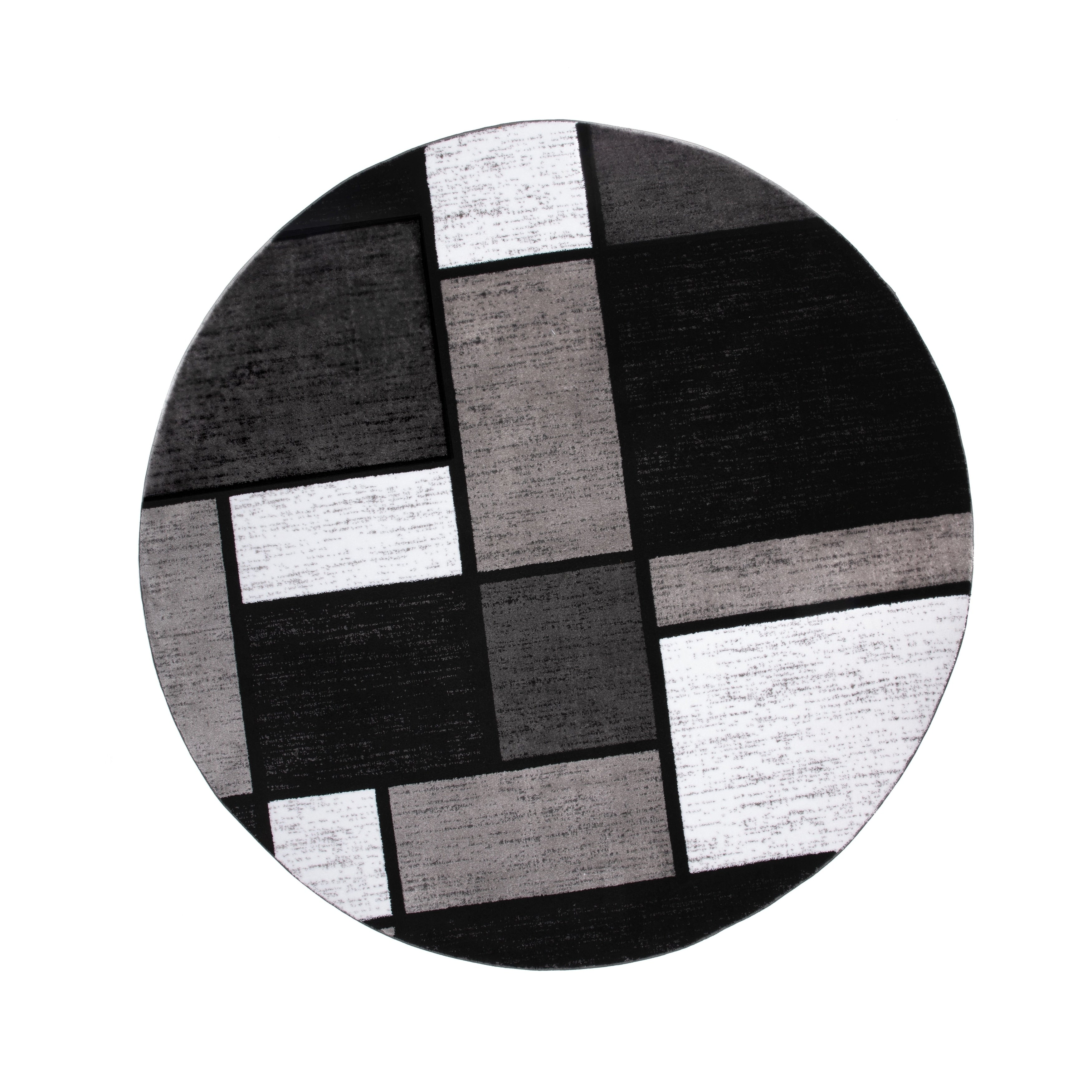 World Rug Gallery Contemporary Modern Boxed Color Block Area Rug