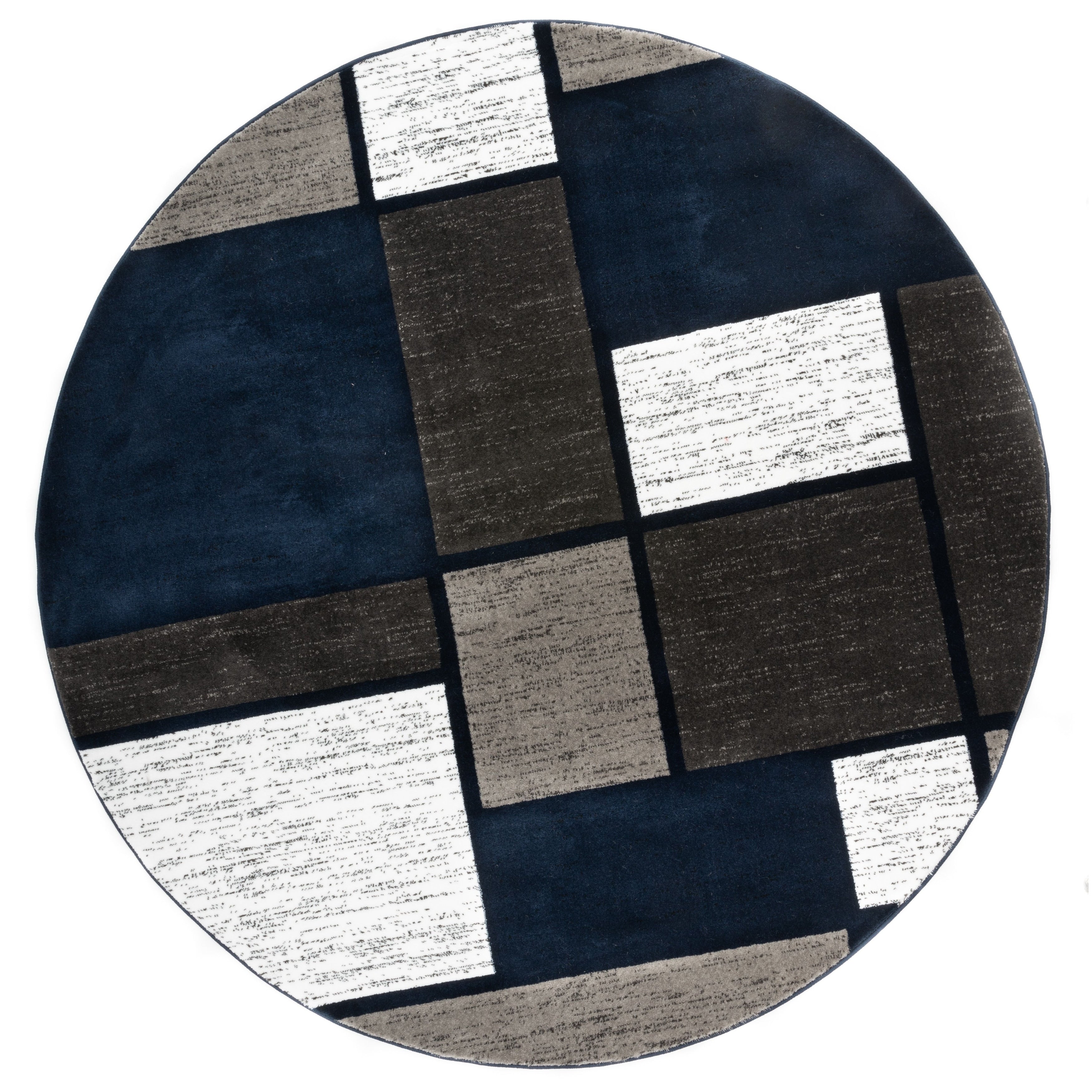 World Rug Gallery Contemporary Modern Boxed Color Block Area Rug