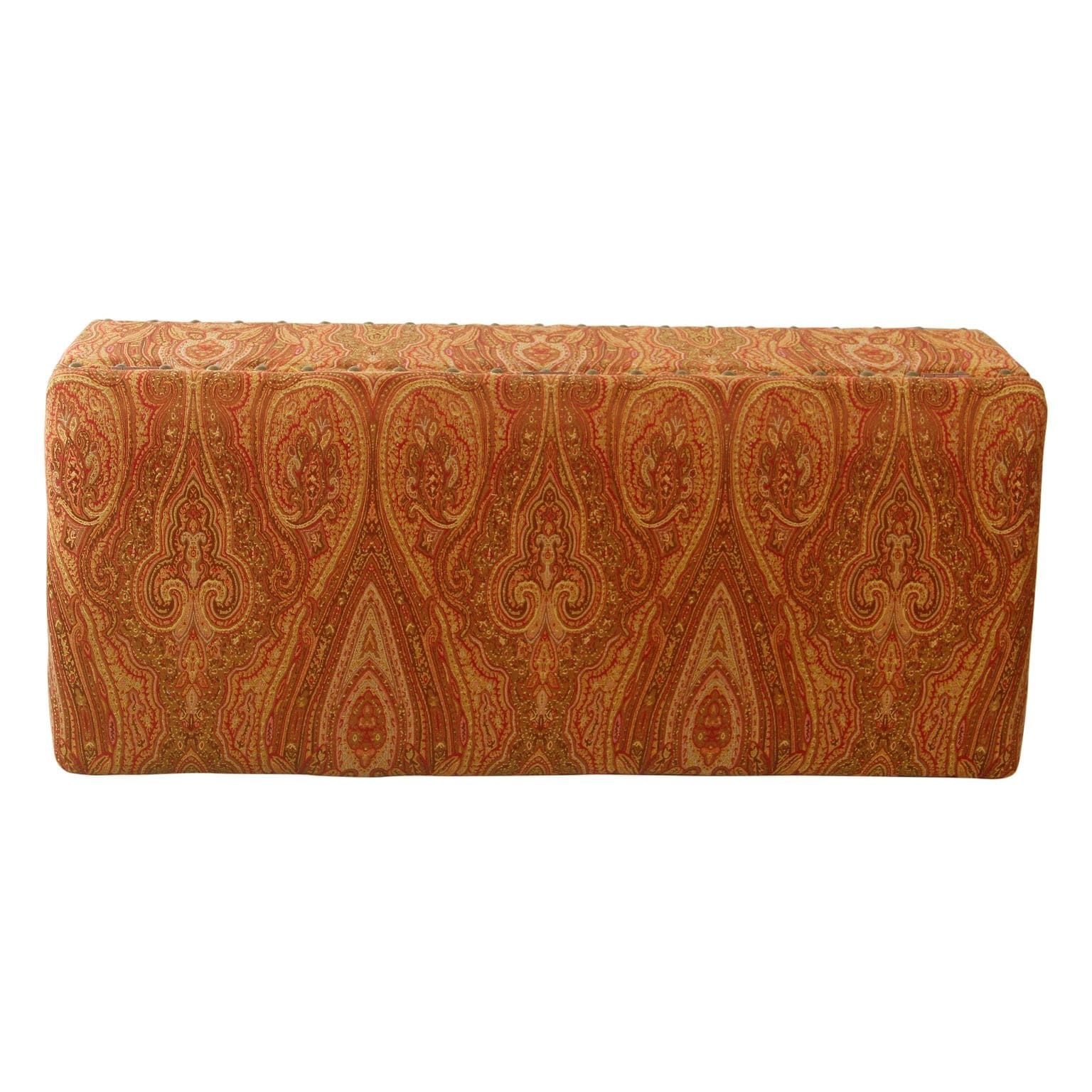 Banc de rangement rembourré Copper Grove Muscari avec bordure cloutée