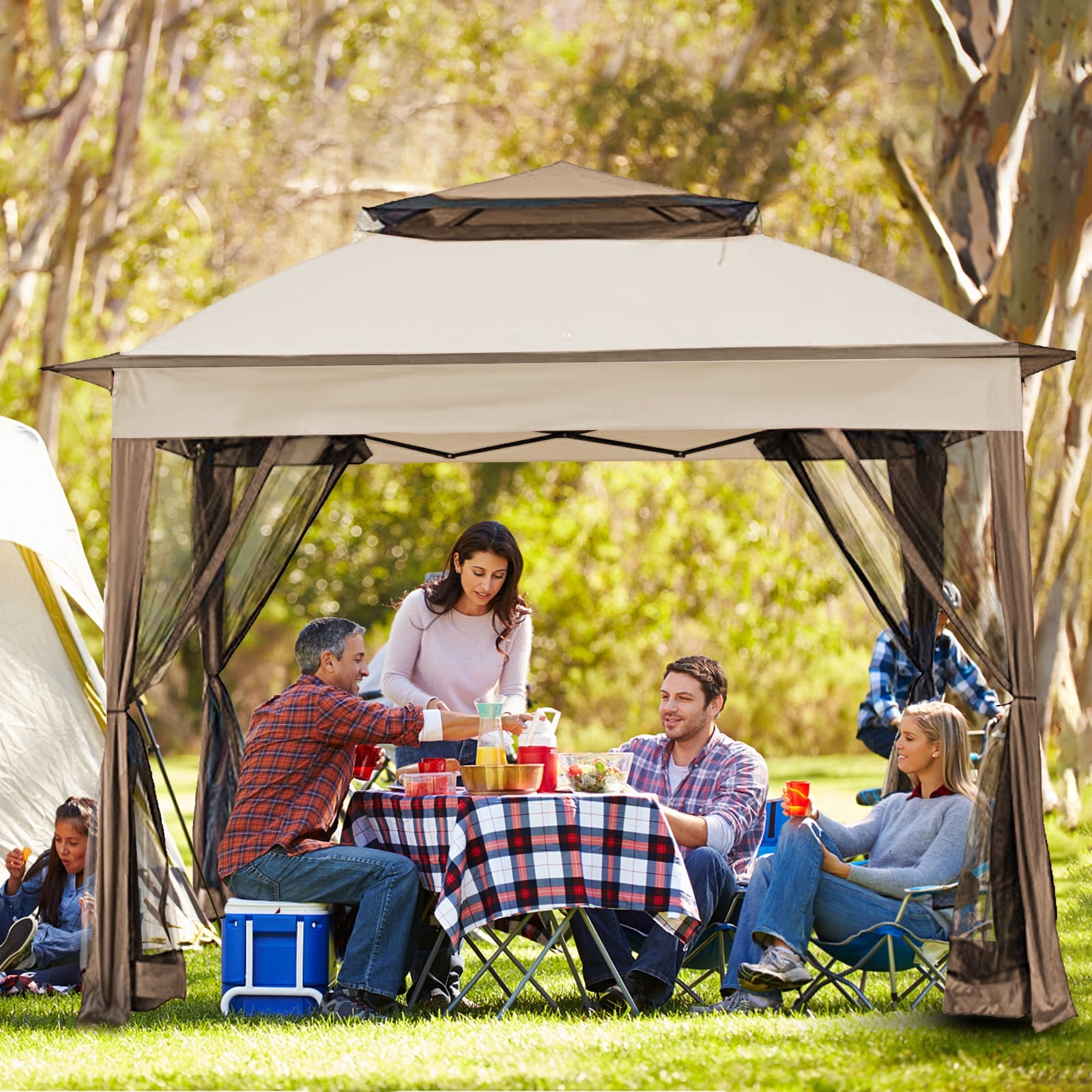 Gazebo escamotable en acier Cozywor de 11 pi x 11 pi avec moustiquaire