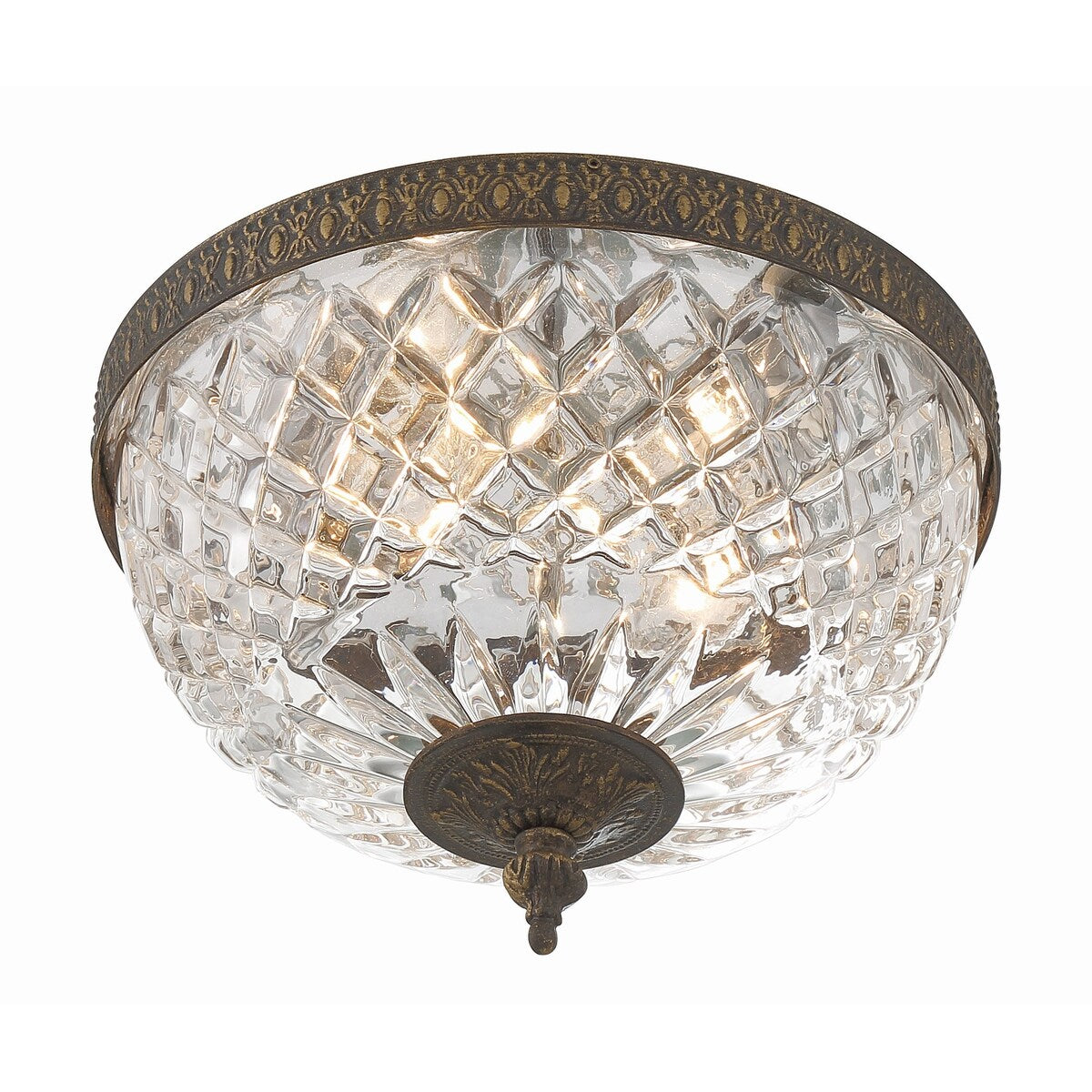 Plafonnier en cristal Crystorama à 2 lampes - 10 L x 8 H x 10 P