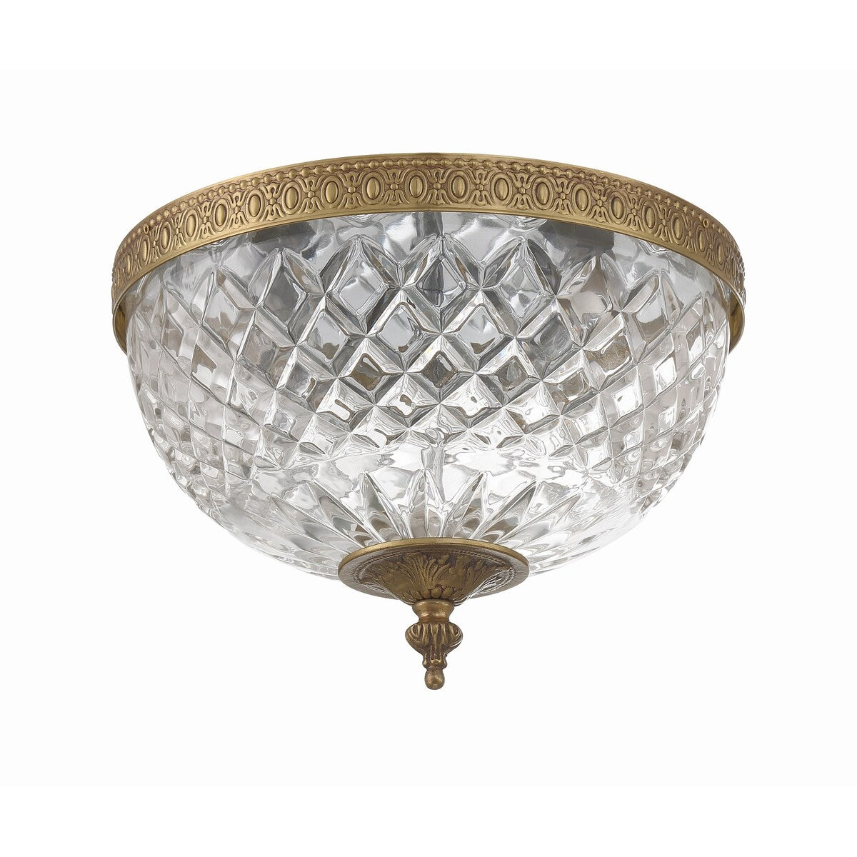 Plafonnier en cristal Crystorama à 2 lampes - 10 L x 8 H x 10 P