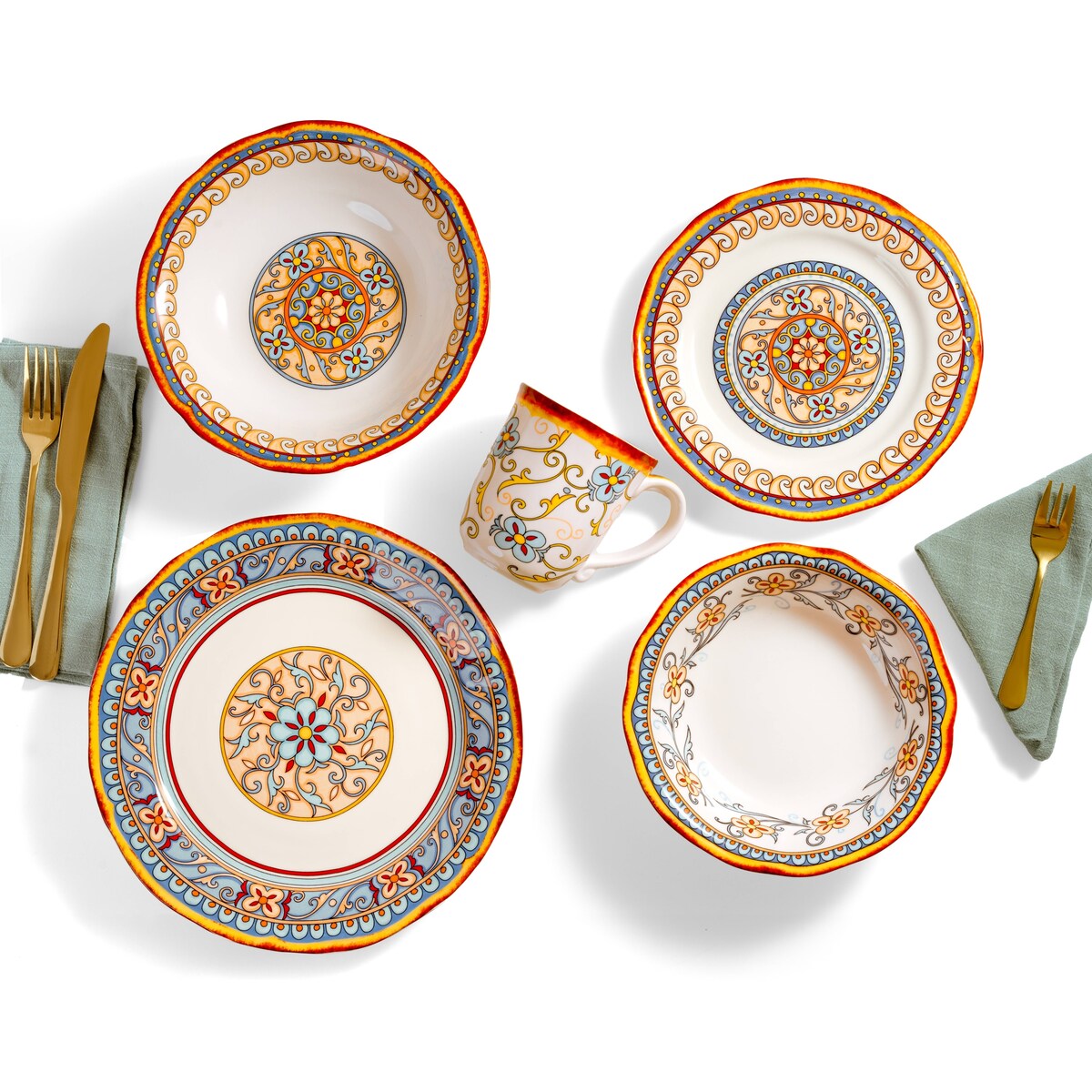 Service de table 16 pièces Euro Ceramica Duomo (service pour 4) - Style italien