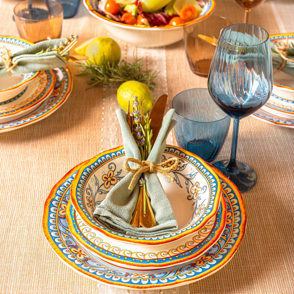 Service de table 16 pièces Euro Ceramica Duomo (service pour 4) - Style italien