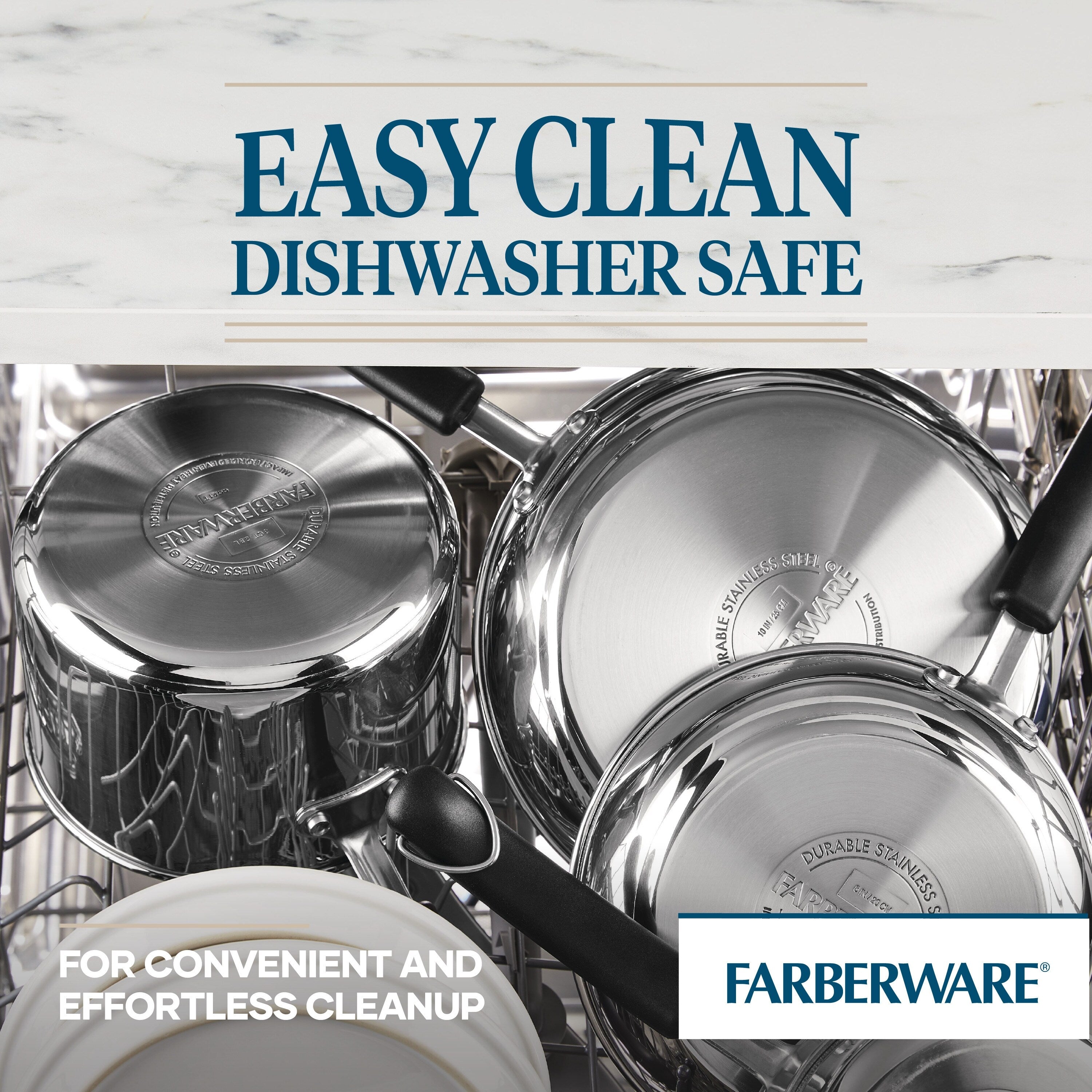 Batterie de cuisine Farberware Brilliance en acier inoxydable, 10 pièces