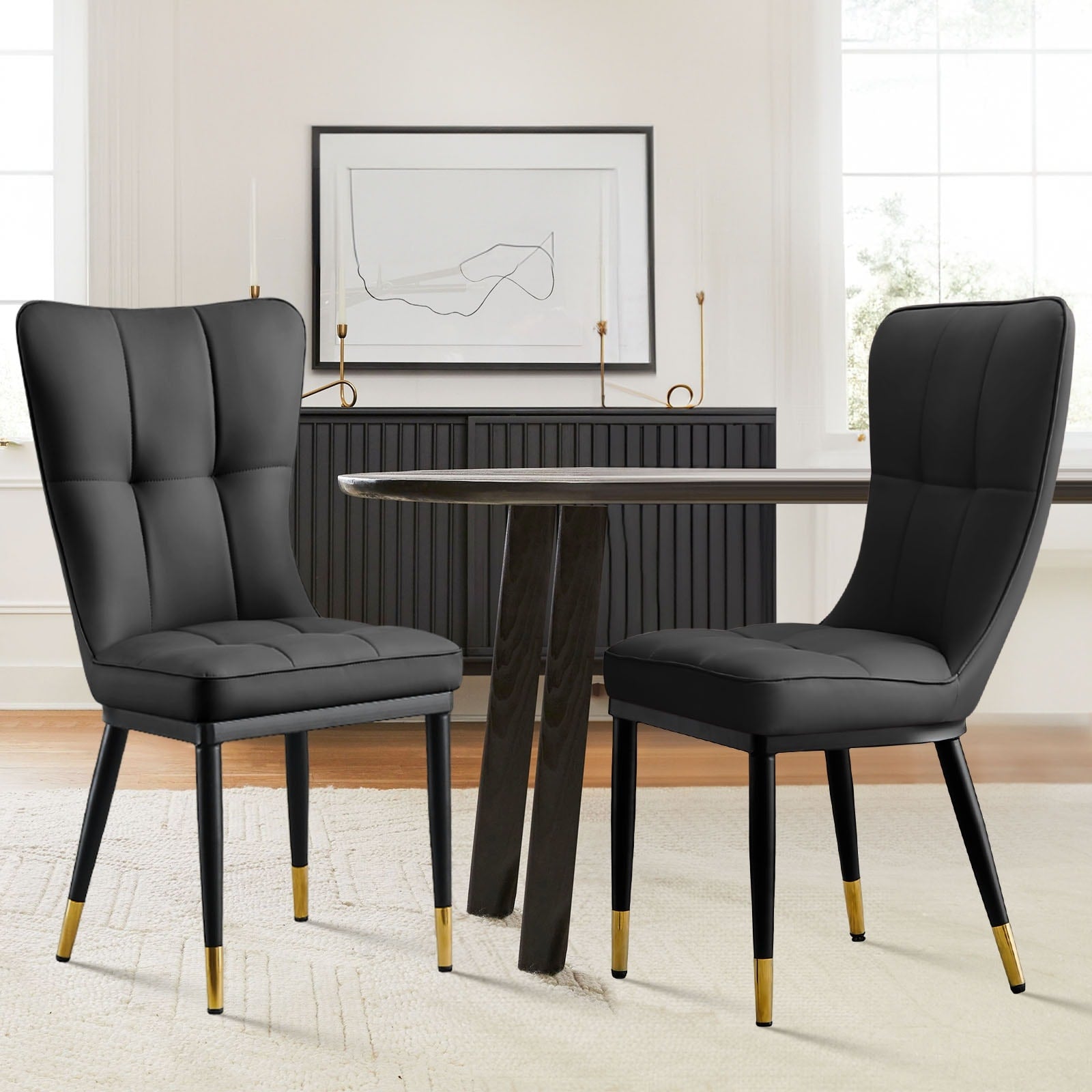 Lot de 2/4 chaises de salle à manger rembourrées en similicuir