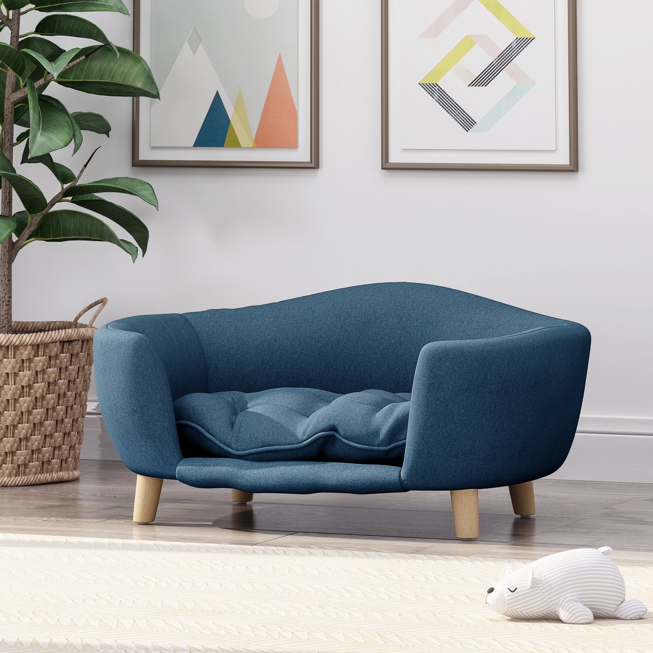Lit pour animal de compagnie en tissu Ferncliffe Mid-Century par Christopher Knight Home