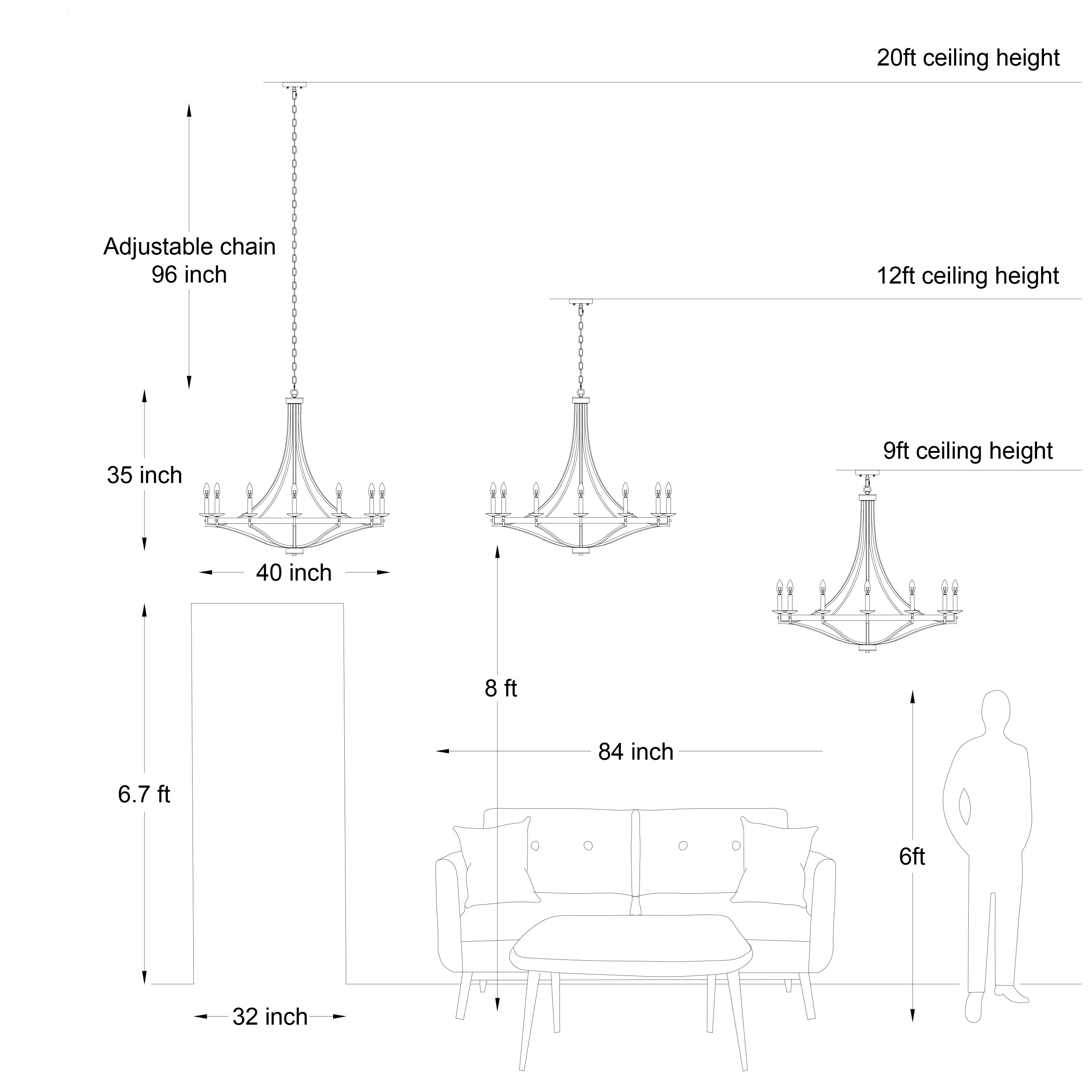 Lustre Empire à 12 lumières de style ferme moderne Fidenza avec roue de chariot et UL - D40'' * H135''