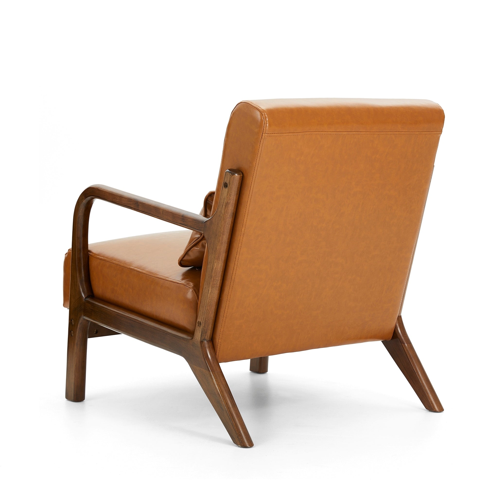 Fauteuil d'appoint moderne en cuir synthétique Glitzhome 30,75 po de hauteur, style milieu de siècle, avec coussin – 25,75 po de largeur x 33,75 po de profondeur x 30,75 po de hauteur