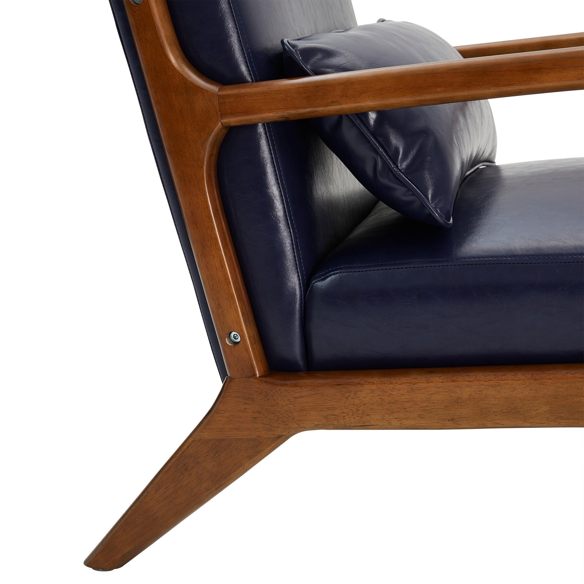 Fauteuil d'appoint moderne en cuir synthétique Glitzhome 30,75 po de hauteur, style milieu de siècle, avec coussin – 25,75 po de largeur x 33,75 po de profondeur x 30,75 po de hauteur