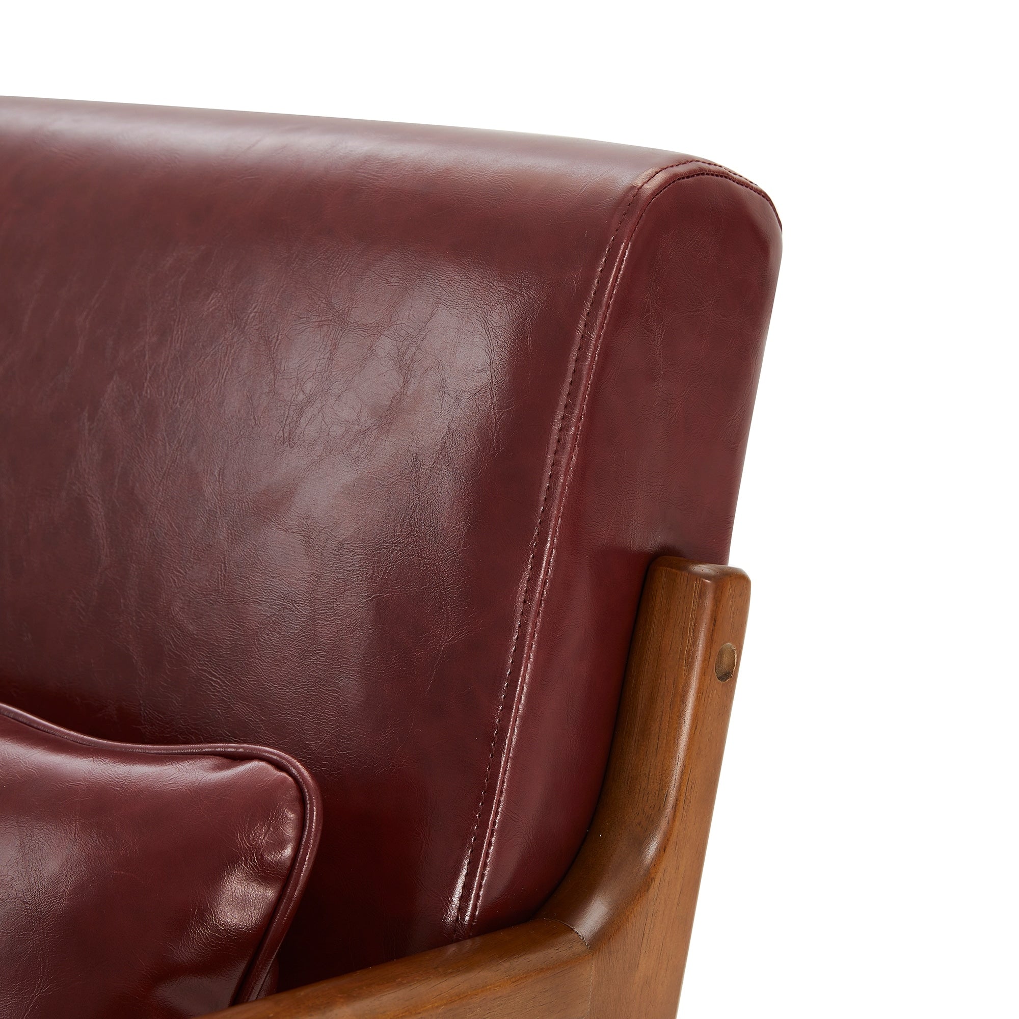 Fauteuil d'appoint moderne en cuir synthétique Glitzhome 30,75 po de hauteur, style milieu de siècle, avec coussin – 25,75 po de largeur x 33,75 po de profondeur x 30,75 po de hauteur