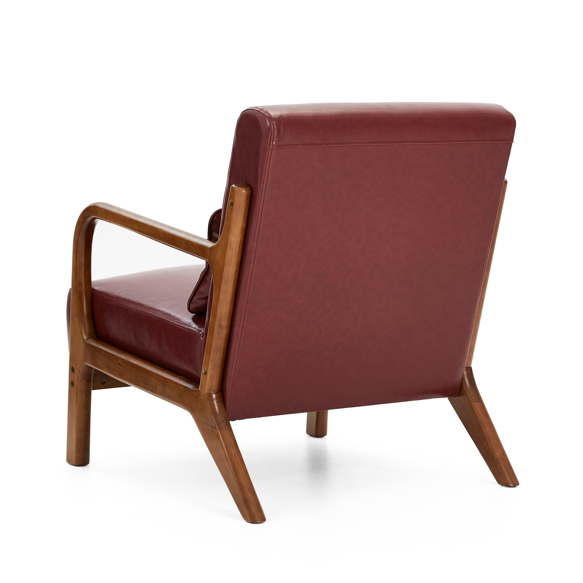 Fauteuil d'appoint moderne en cuir synthétique Glitzhome 30,75 po de hauteur, style milieu de siècle, avec coussin – 25,75 po de largeur x 33,75 po de profondeur x 30,75 po de hauteur