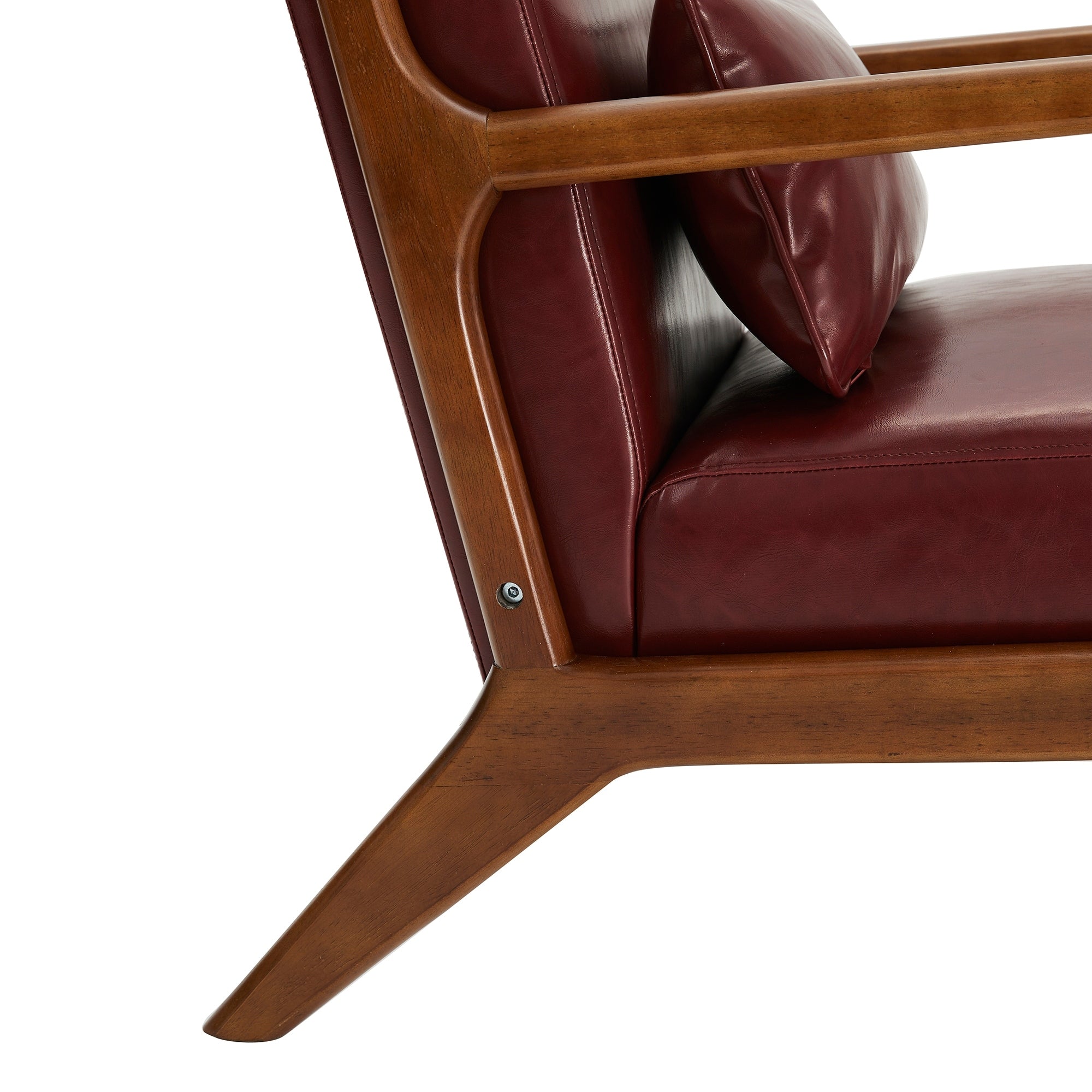Fauteuil d'appoint moderne en cuir synthétique Glitzhome 30,75 po de hauteur, style milieu de siècle, avec coussin – 25,75 po de largeur x 33,75 po de profondeur x 30,75 po de hauteur