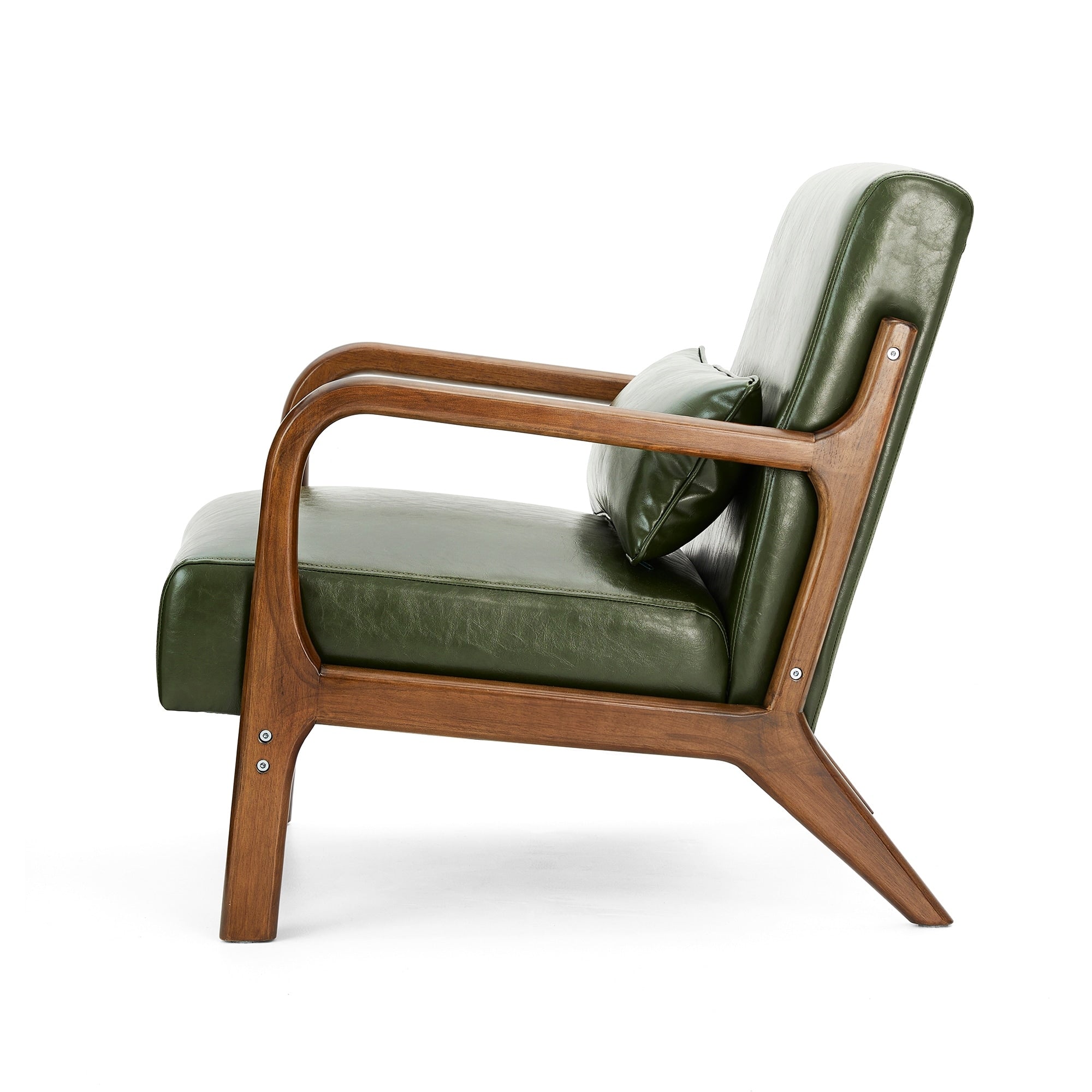 Fauteuil d'appoint moderne en cuir synthétique Glitzhome 30,75 po de hauteur, style milieu de siècle, avec coussin – 25,75 po de largeur x 33,75 po de profondeur x 30,75 po de hauteur