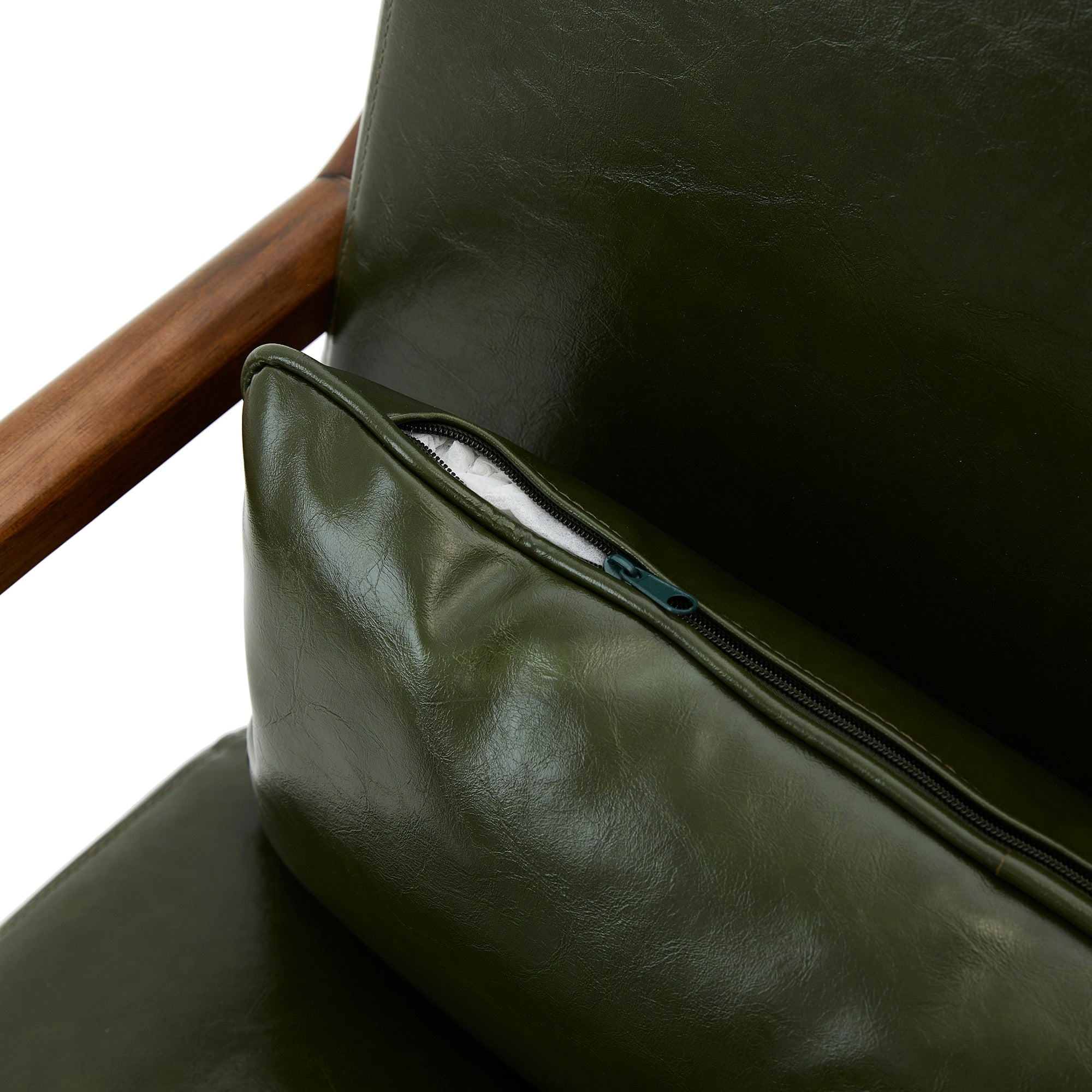 Fauteuil d'appoint moderne en cuir synthétique Glitzhome 30,75 po de hauteur, style milieu de siècle, avec coussin – 25,75 po de largeur x 33,75 po de profondeur x 30,75 po de hauteur