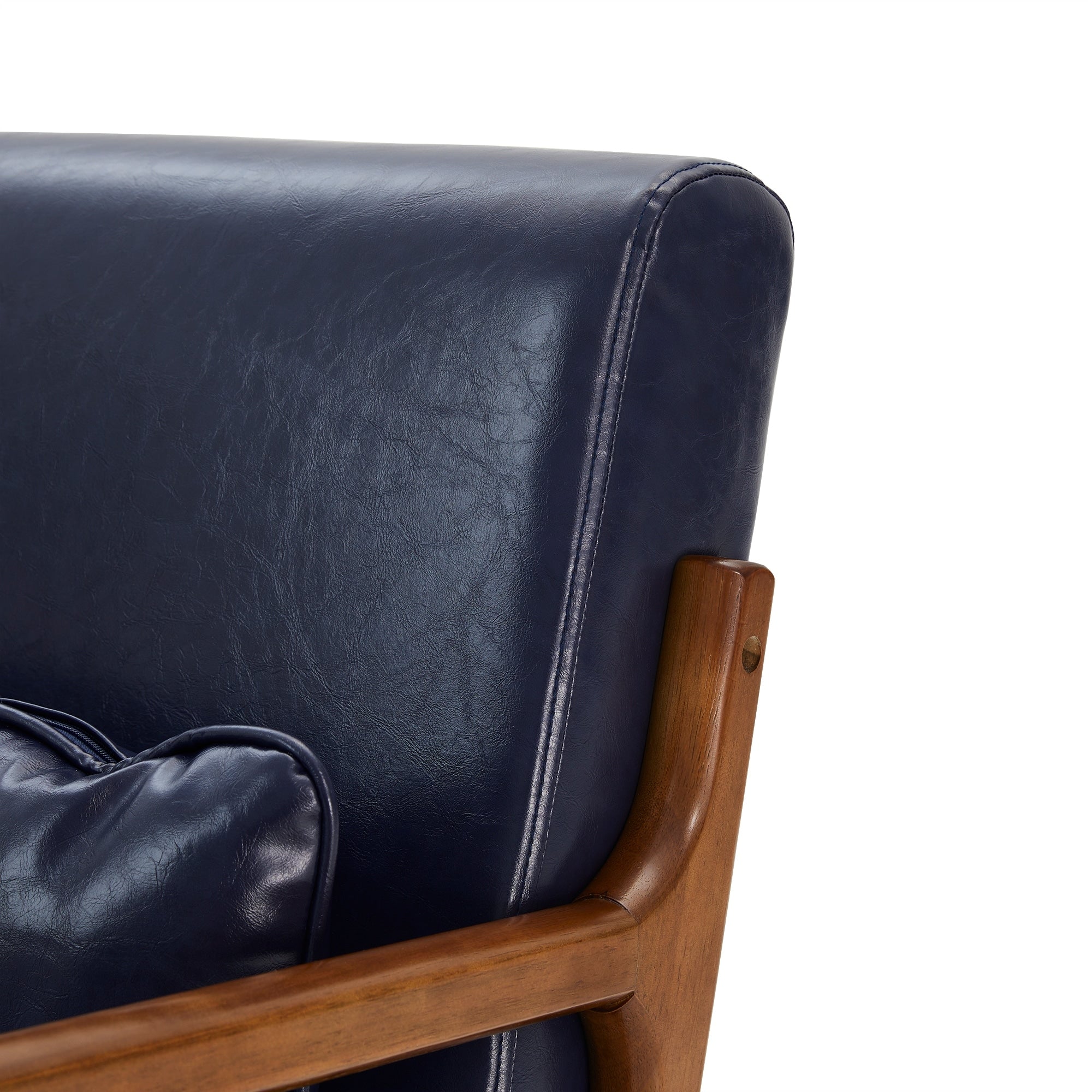 Fauteuil d'appoint moderne en cuir synthétique Glitzhome 30,75 po de hauteur, style milieu de siècle, avec coussin – 25,75 po de largeur x 33,75 po de profondeur x 30,75 po de hauteur