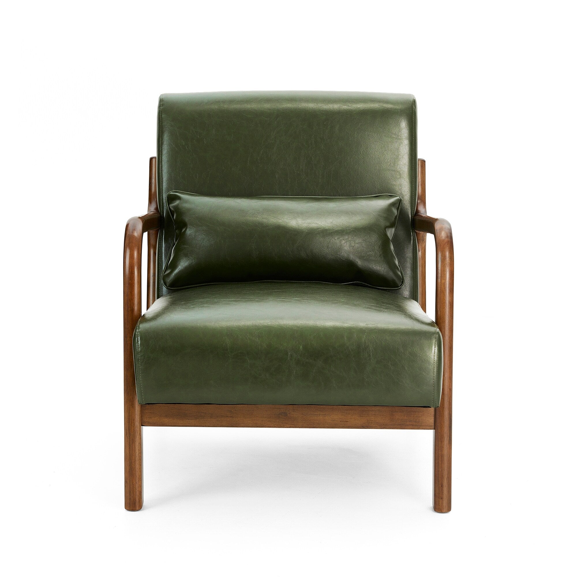 Fauteuil d'appoint moderne en cuir synthétique Glitzhome 30,75 po de hauteur, style milieu de siècle, avec coussin – 25,75 po de largeur x 33,75 po de profondeur x 30,75 po de hauteur