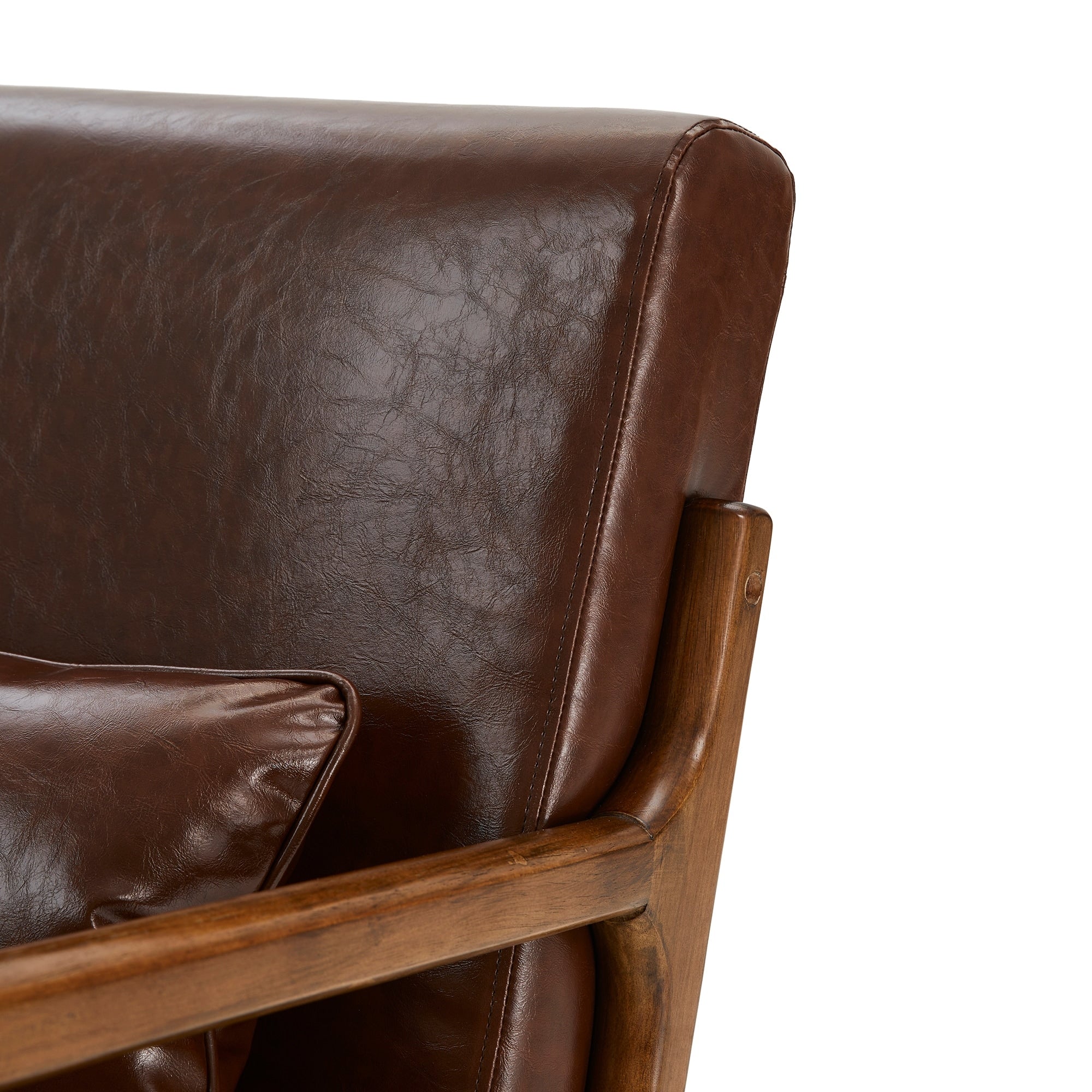 Fauteuil d'appoint moderne en cuir synthétique Glitzhome 30,75 po de hauteur, style milieu de siècle, avec coussin – 25,75 po de largeur x 33,75 po de profondeur x 30,75 po de hauteur
