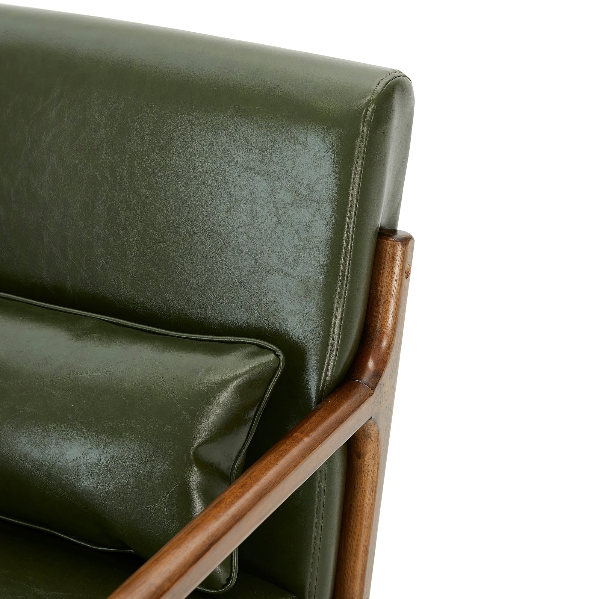 Fauteuil d'appoint moderne en cuir synthétique Glitzhome 30,75 po de hauteur, style milieu de siècle, avec coussin – 25,75 po de largeur x 33,75 po de profondeur x 30,75 po de hauteur