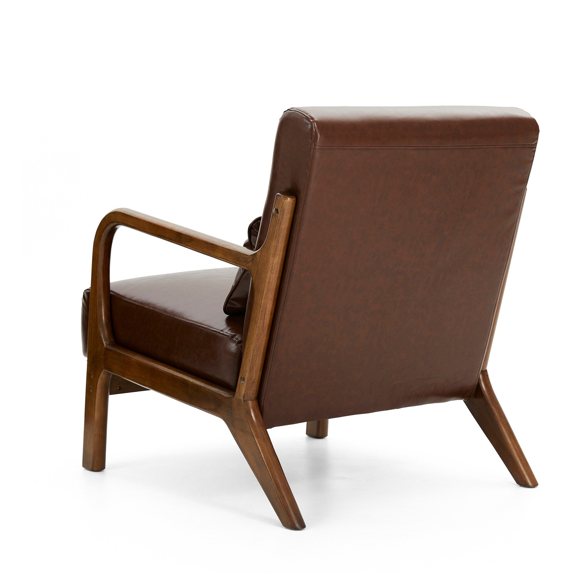 Fauteuil d'appoint moderne en cuir synthétique Glitzhome 30,75 po de hauteur, style milieu de siècle, avec coussin – 25,75 po de largeur x 33,75 po de profondeur x 30,75 po de hauteur