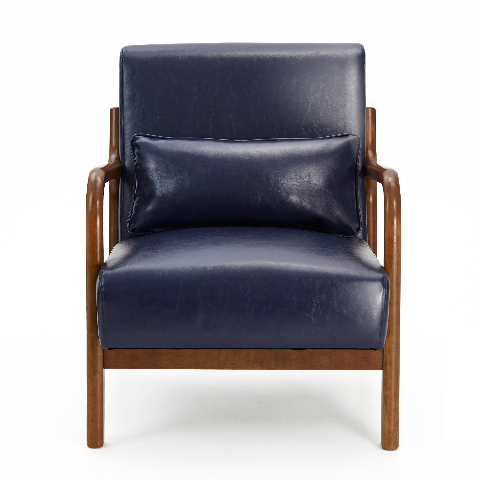 Fauteuil d'appoint moderne en cuir synthétique Glitzhome 30,75 po de hauteur, style milieu de siècle, avec coussin – 25,75 po de largeur x 33,75 po de profondeur x 30,75 po de hauteur