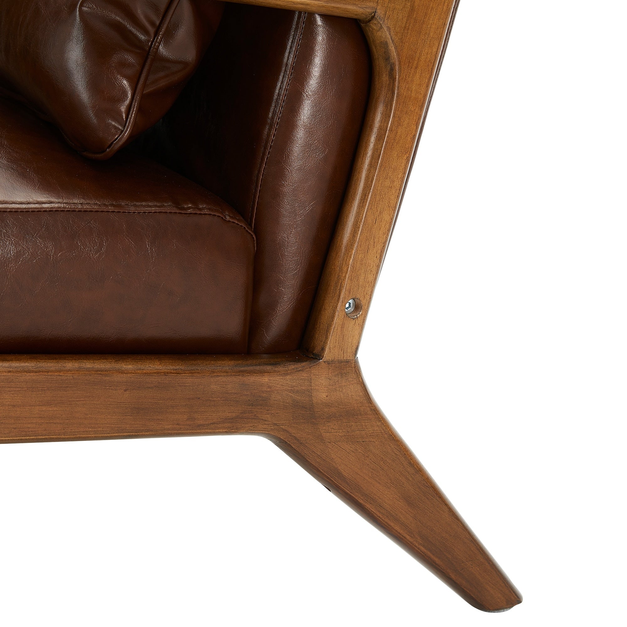 Fauteuil d'appoint moderne en cuir synthétique Glitzhome 30,75 po de hauteur, style milieu de siècle, avec coussin – 25,75 po de largeur x 33,75 po de profondeur x 30,75 po de hauteur
