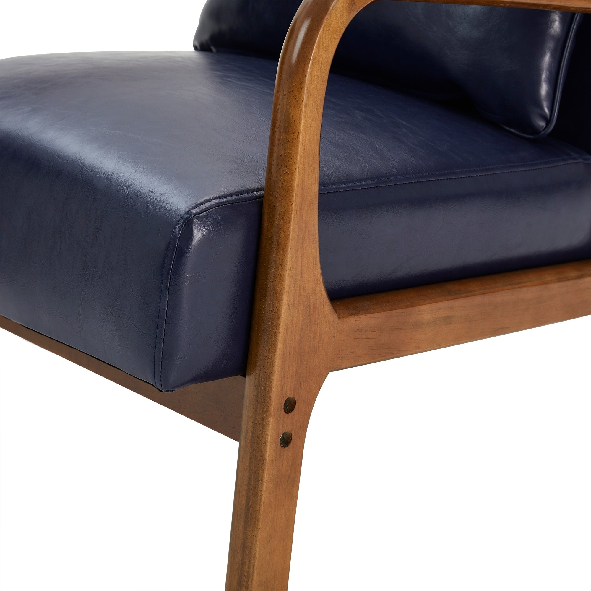 Fauteuil d'appoint moderne en cuir synthétique Glitzhome 30,75 po de hauteur, style milieu de siècle, avec coussin – 25,75 po de largeur x 33,75 po de profondeur x 30,75 po de hauteur