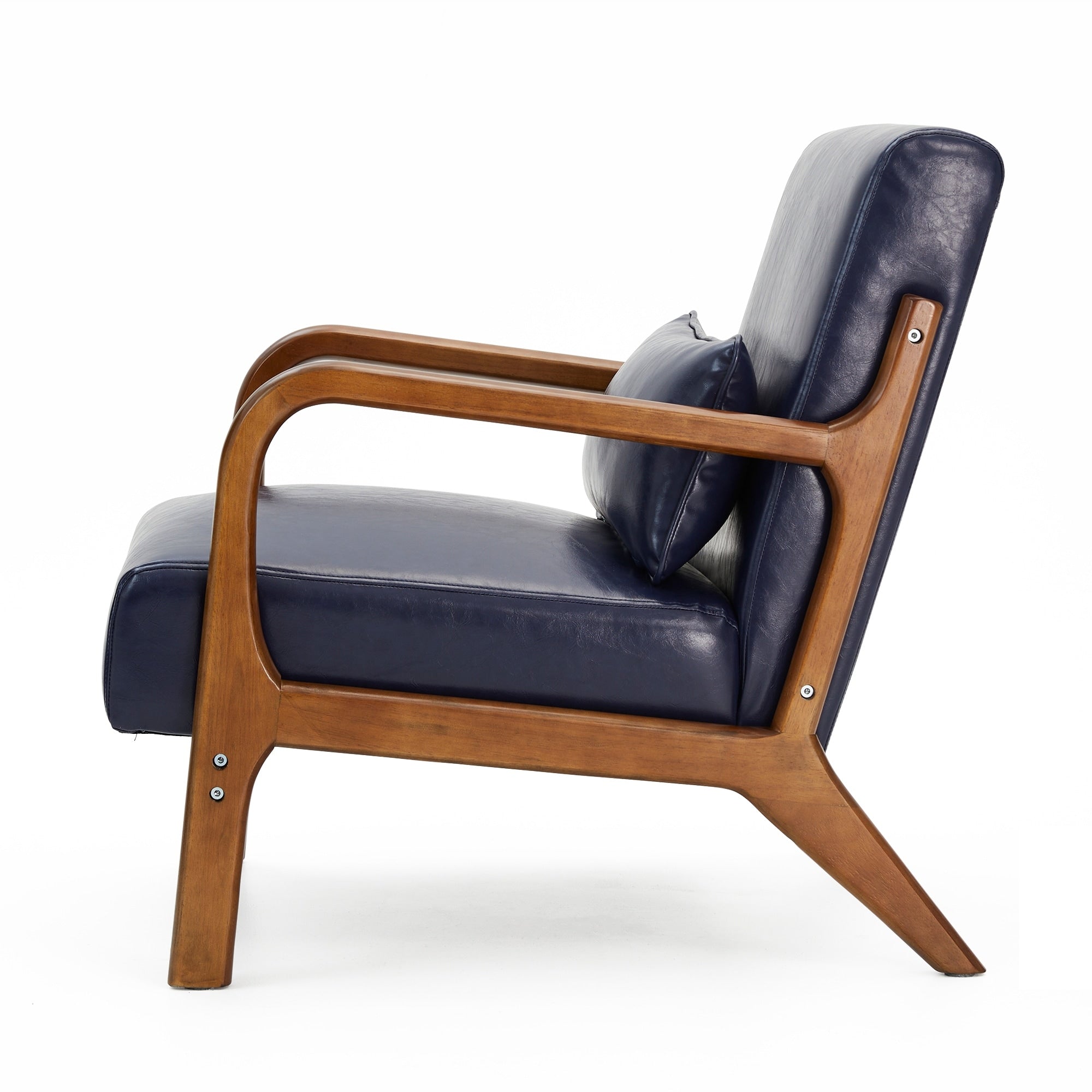 Fauteuil d'appoint moderne en cuir synthétique Glitzhome 30,75 po de hauteur, style milieu de siècle, avec coussin – 25,75 po de largeur x 33,75 po de profondeur x 30,75 po de hauteur