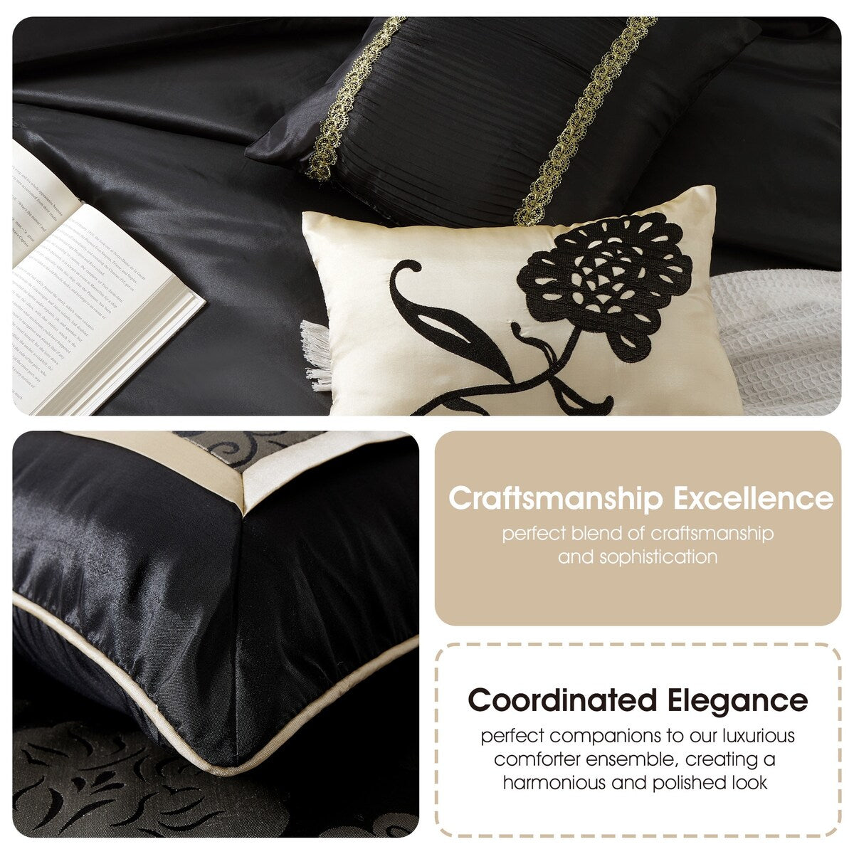Ensemble de couette 9 pièces Nanshing Brie en jacquard floral