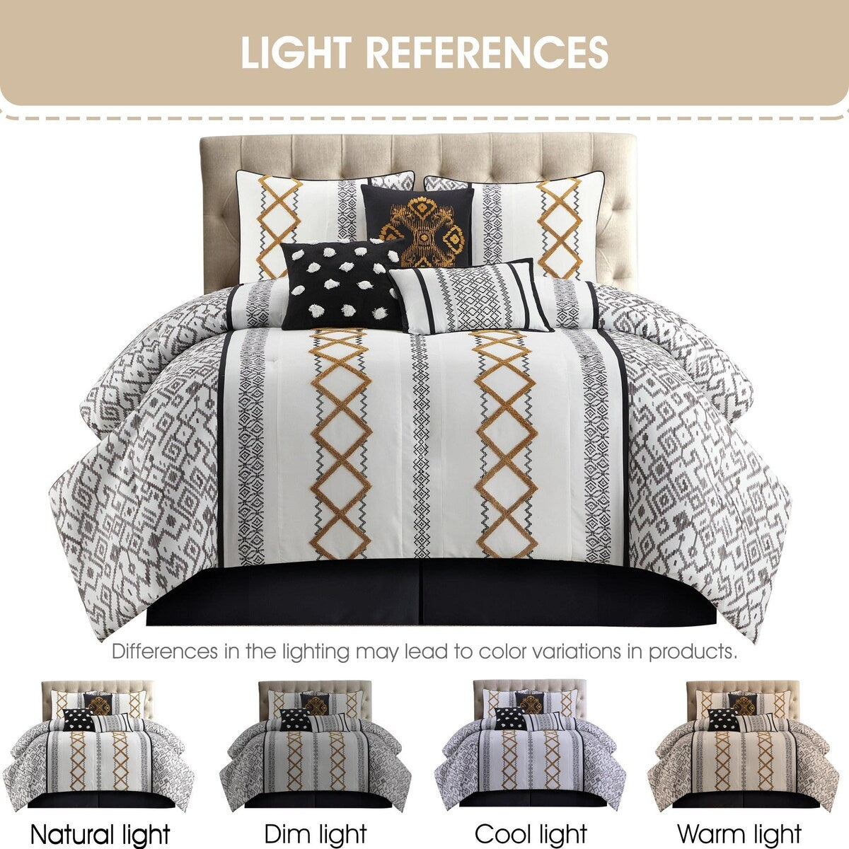 Ensemble de couette brodée bohème Nanshing Trina 15 pièces