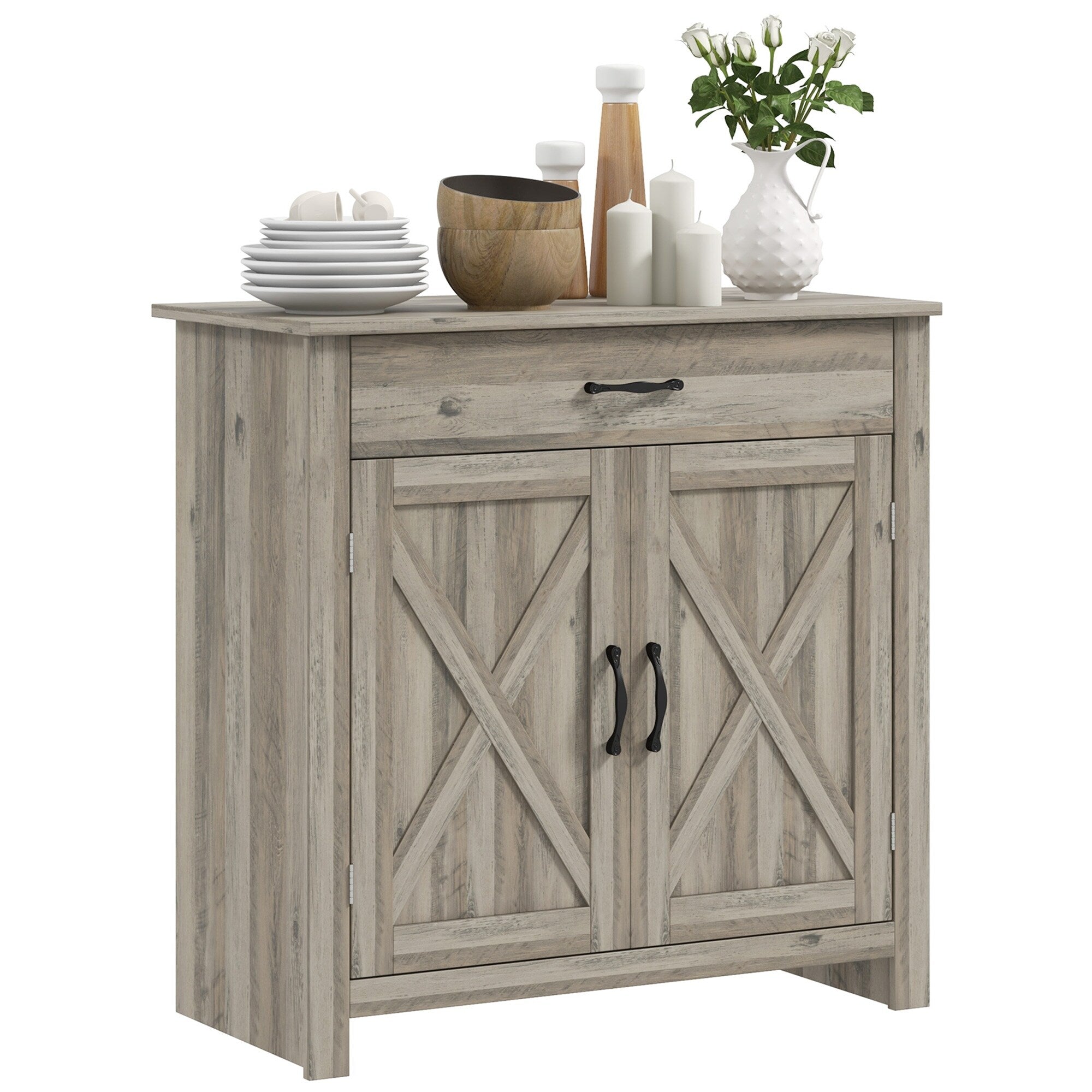 Buffet style grange HOMCOM 32, meuble de rangement buffet, bar à café pour salon ou entrée