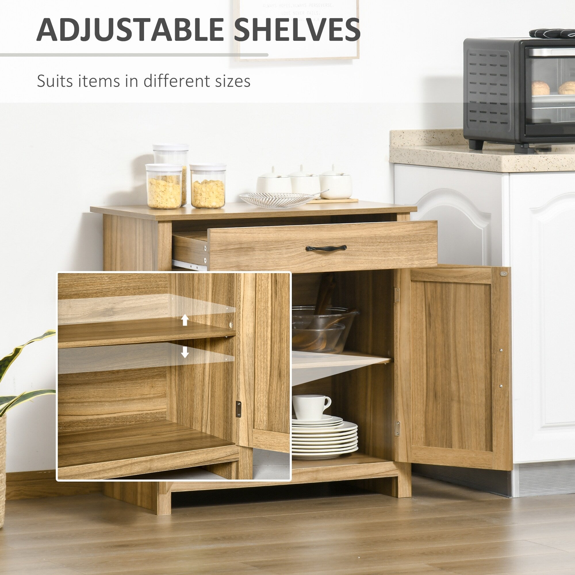 Buffet style grange HOMCOM 32, meuble de rangement buffet, bar à café pour salon ou entrée