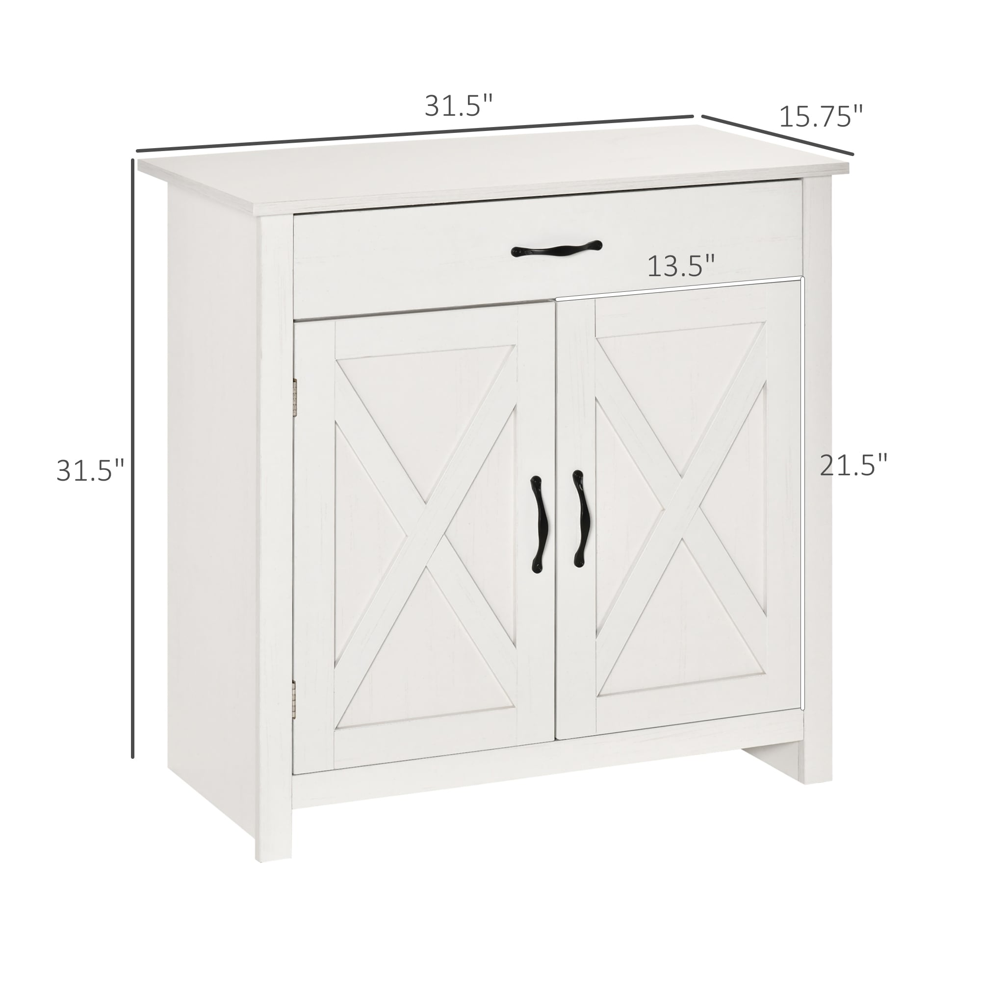 Buffet style grange HOMCOM 32, meuble de rangement buffet, bar à café pour salon ou entrée