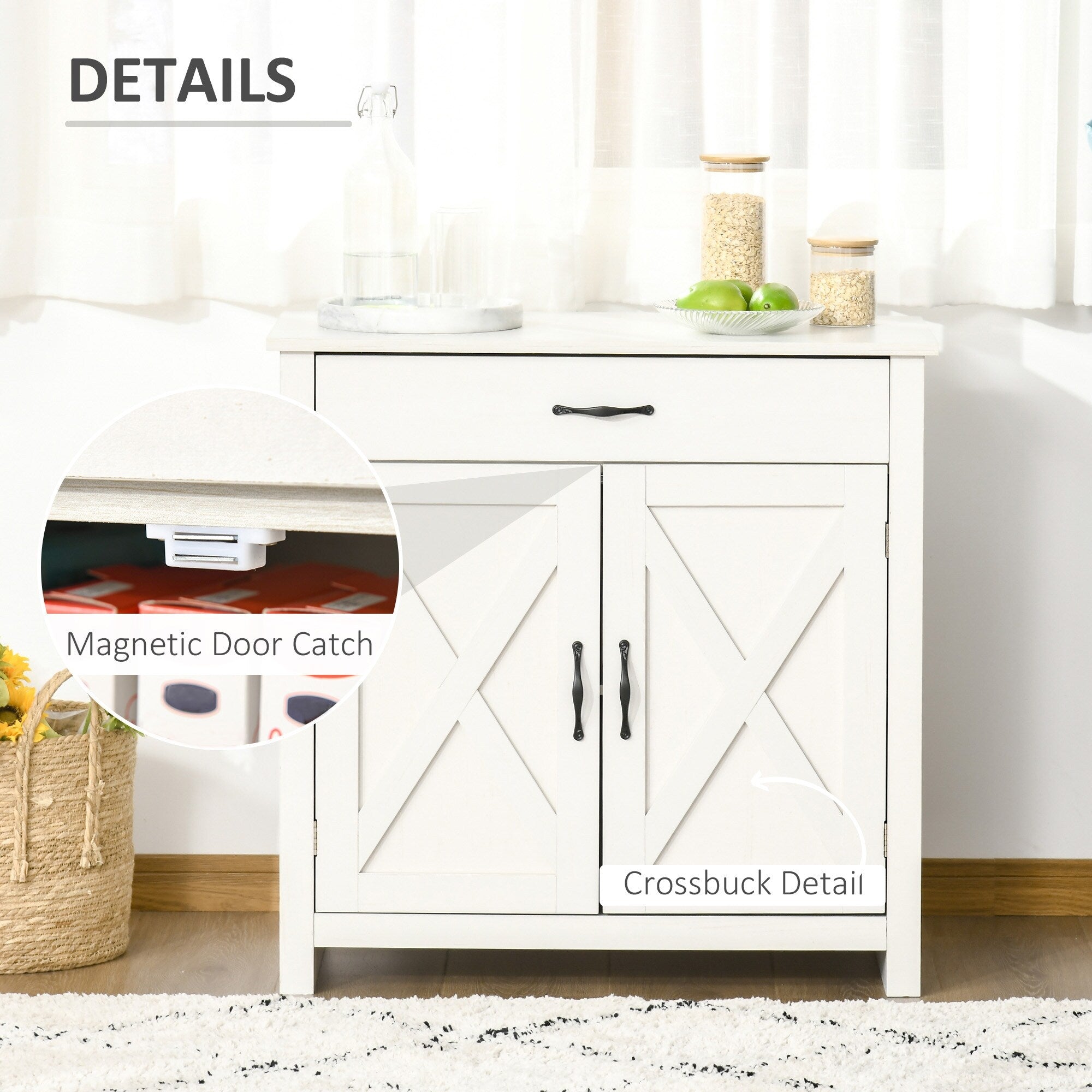 Buffet style grange HOMCOM 32, meuble de rangement buffet, bar à café pour salon ou entrée