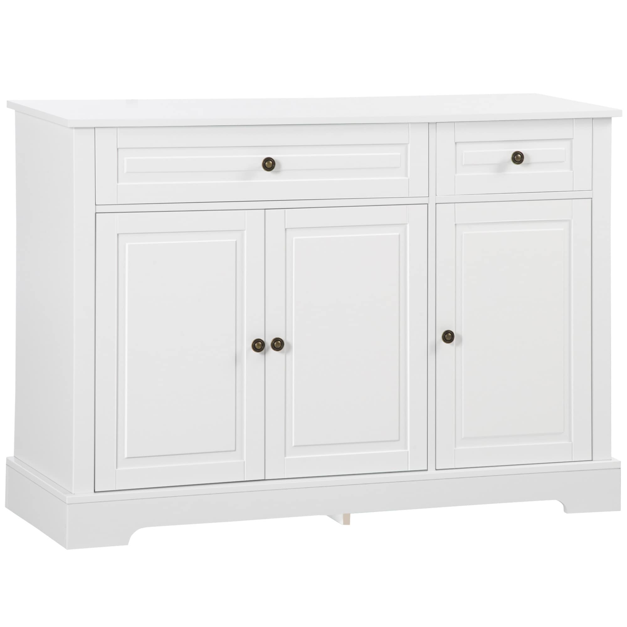 Buffet moderne HOMCOM avec placards de rangement, 2 tiroirs et étagères réglables, noir