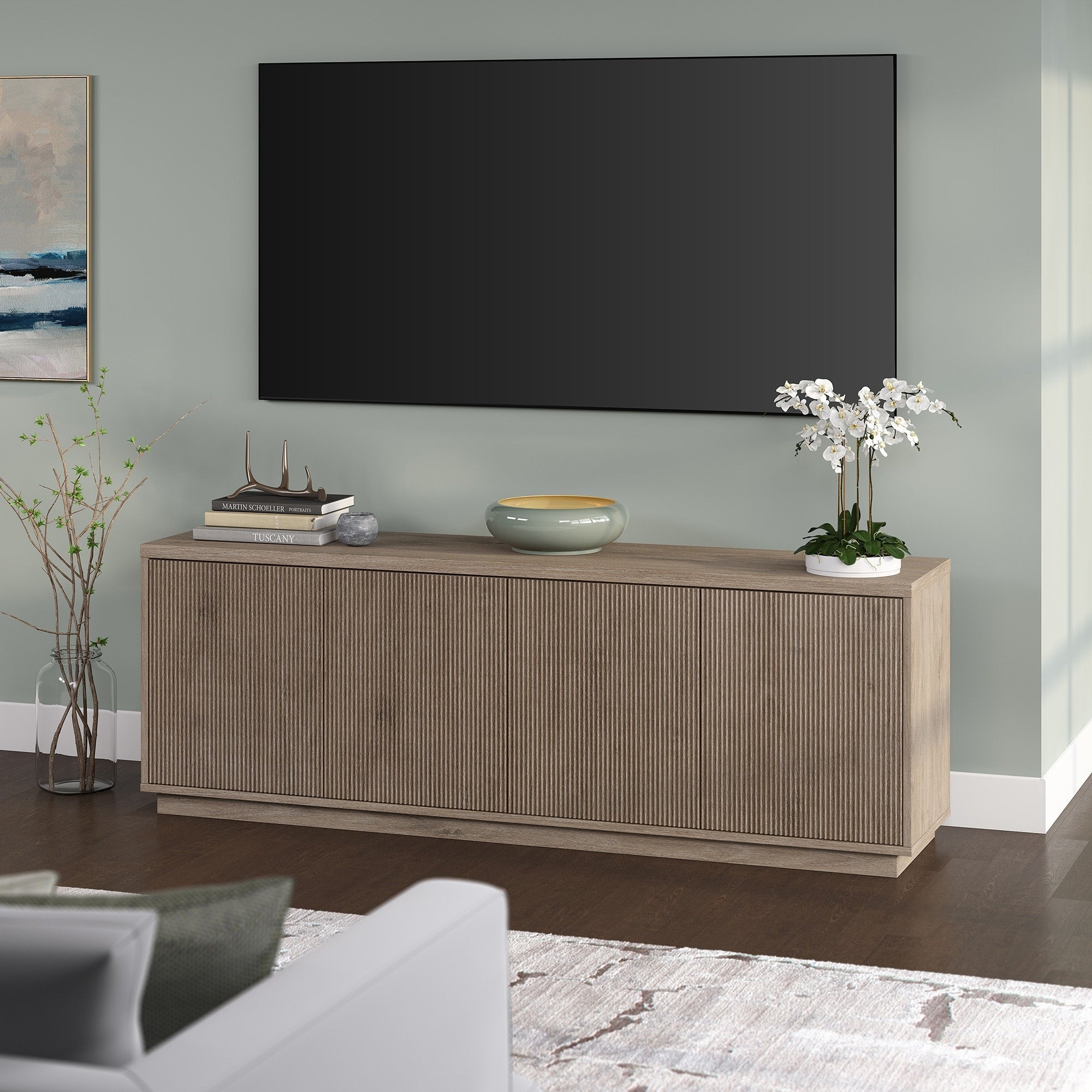 Meuble TV rectangulaire Hanson pour téléviseurs jusqu'à 75