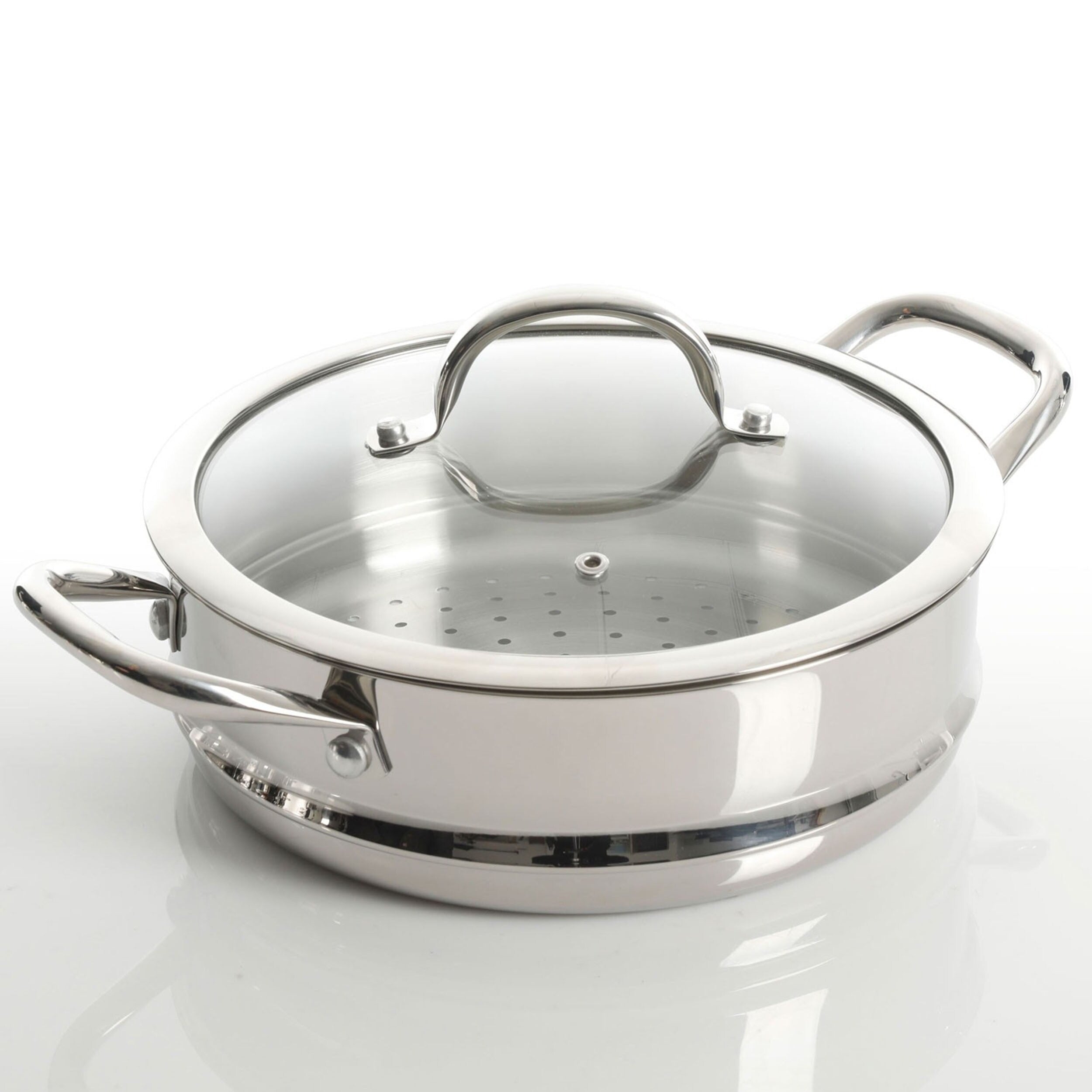 Batterie de cuisine robuste en acier inoxydable, 10 pièces