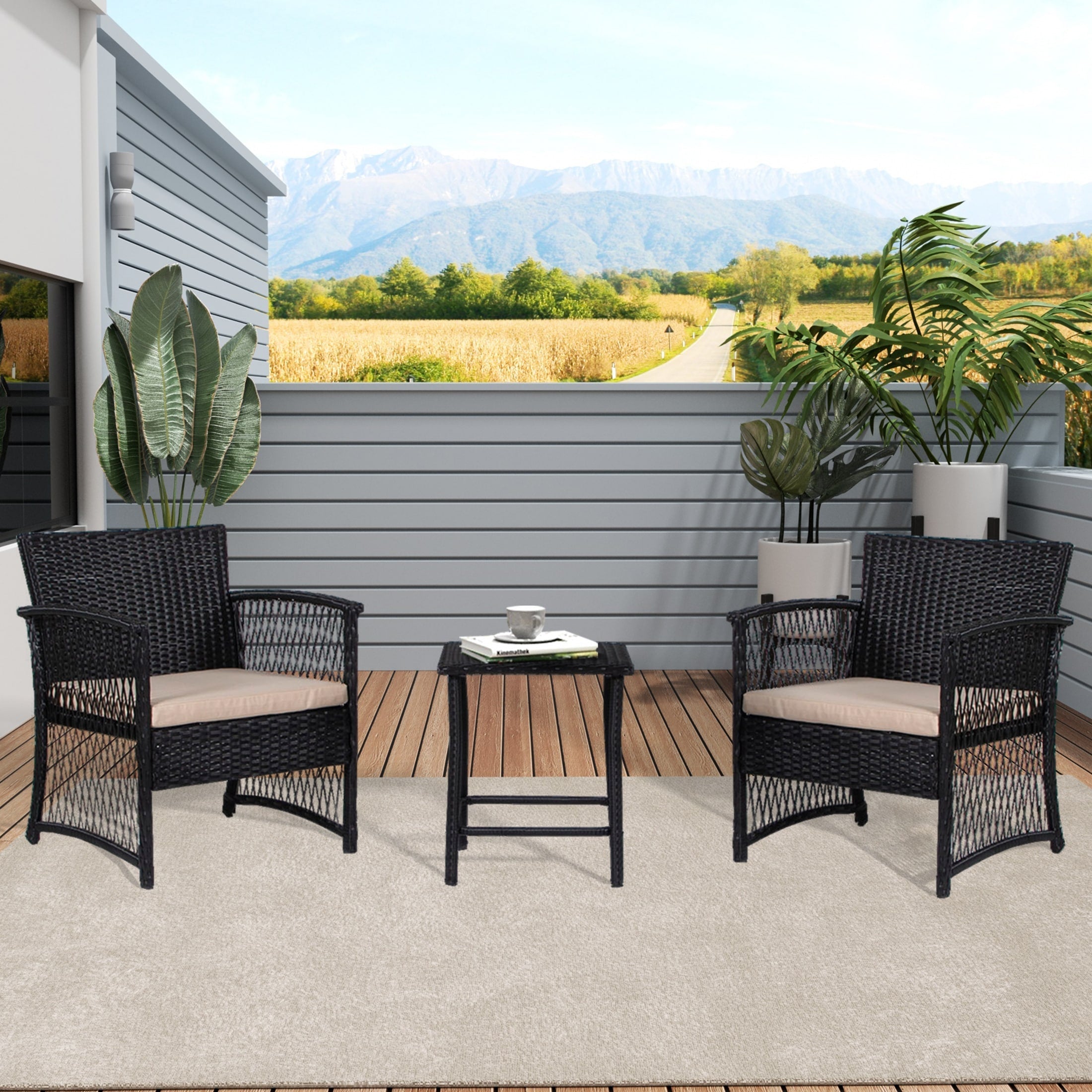 Ensemble de patio bistro en osier Heritage Outdoor 3 pièces