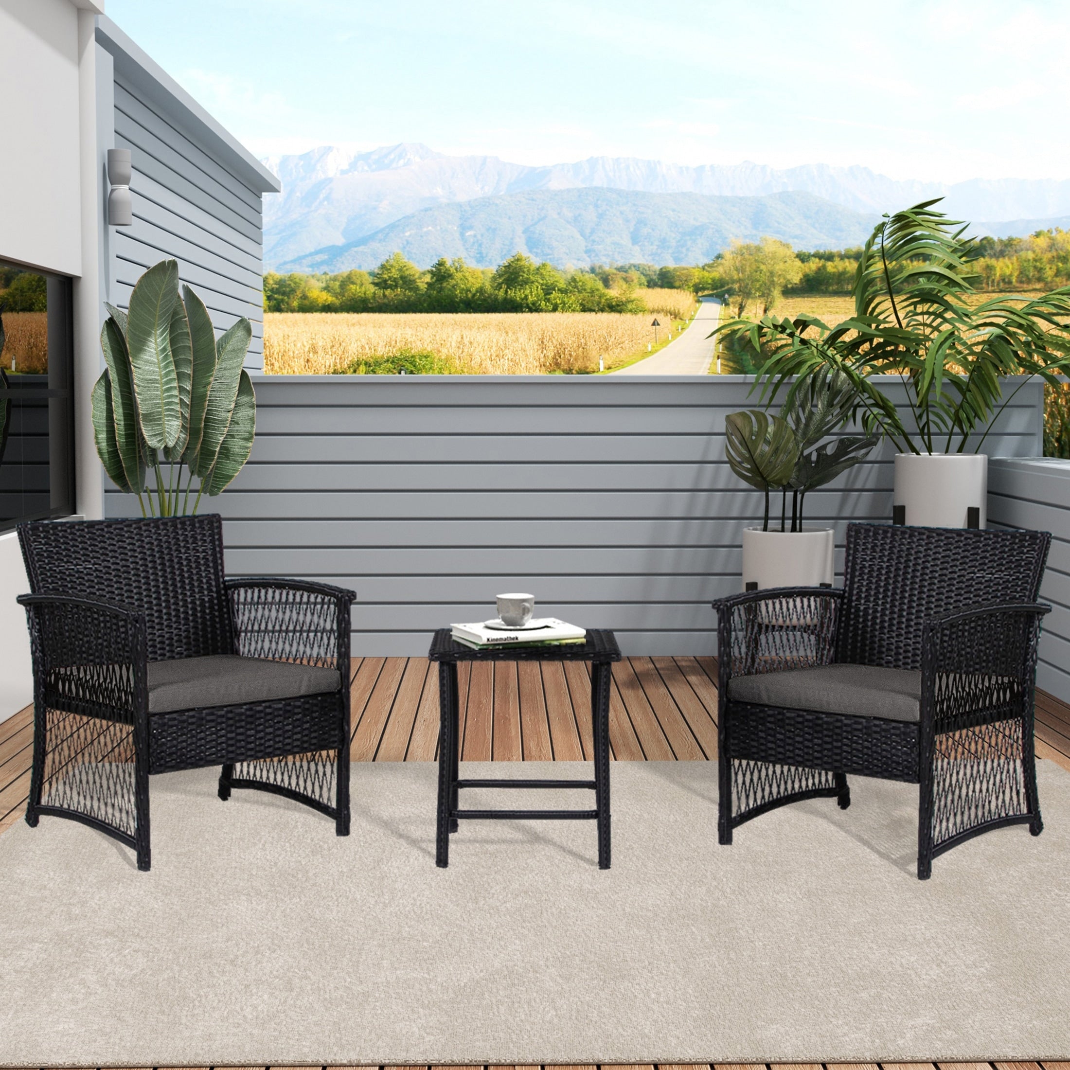 Ensemble de patio bistro en osier Heritage Outdoor 3 pièces