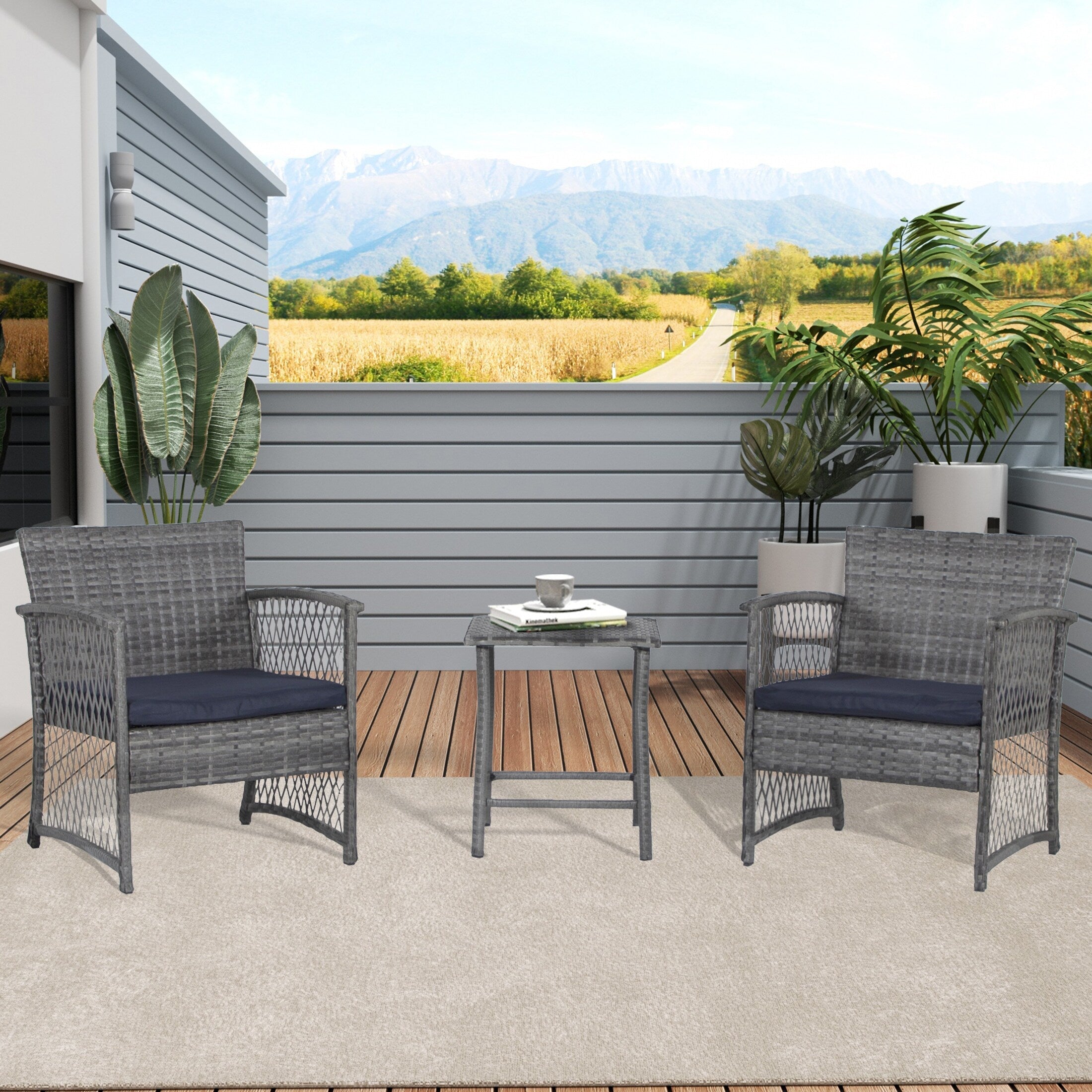 Ensemble de patio bistro en osier Heritage Outdoor 3 pièces