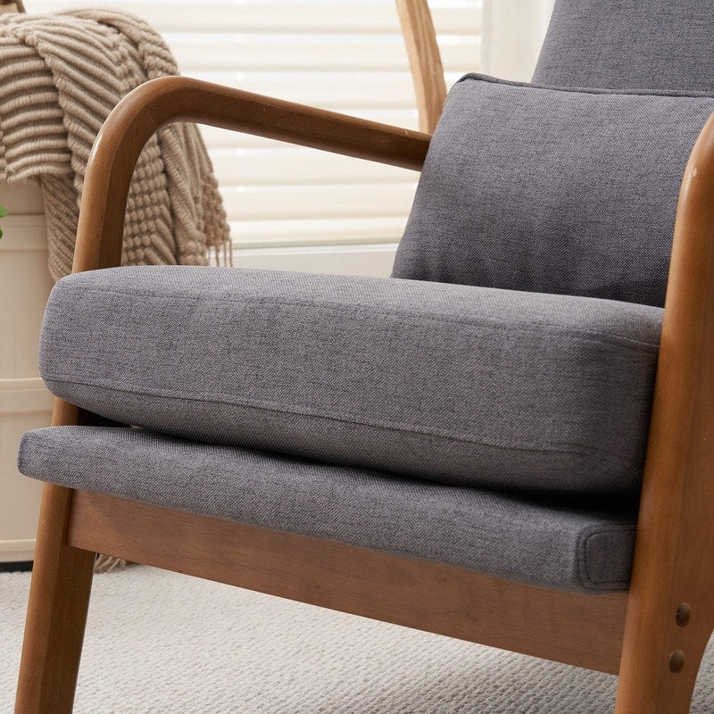 Chaise de loisirs à dossier haut en bois massif avec accoudoirs et dossier Chaise d'appoint