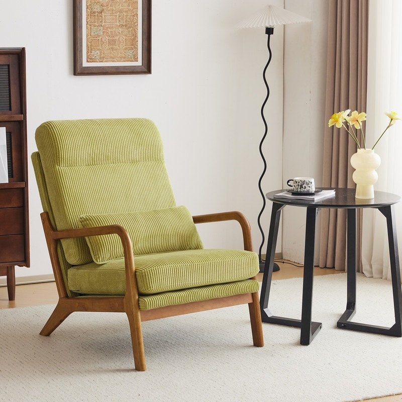 Chaise de loisirs à dossier haut en bois massif avec accoudoirs et dossier Chaise d'appoint