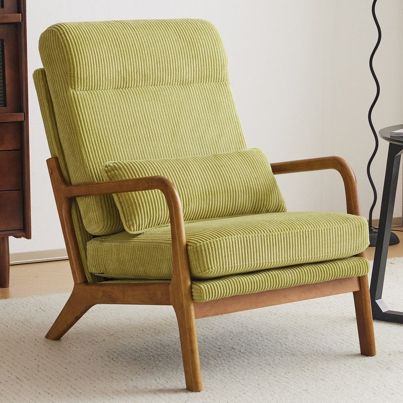 Chaise de loisirs à dossier haut en bois massif avec accoudoirs et dossier Chaise d'appoint