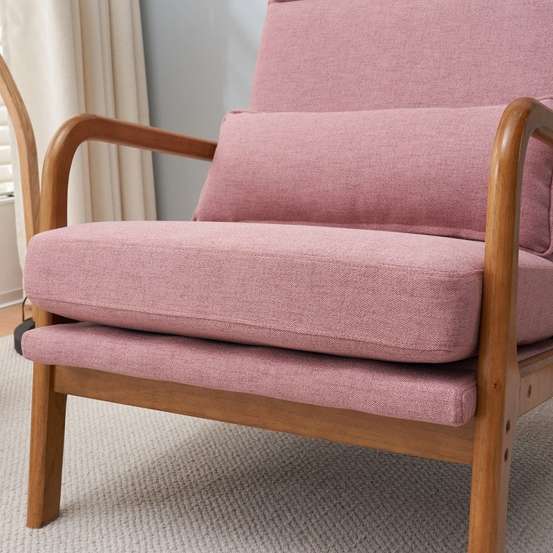 Chaise de loisirs à dossier haut en bois massif avec accoudoirs et dossier Chaise d'appoint