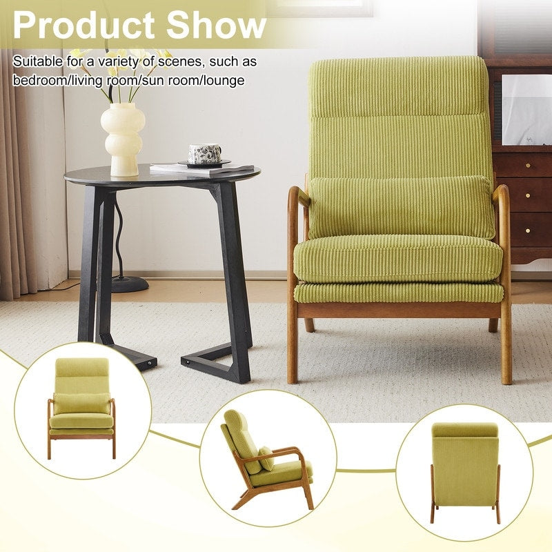 Chaise de loisirs à dossier haut en bois massif avec accoudoirs et dossier Chaise d'appoint
