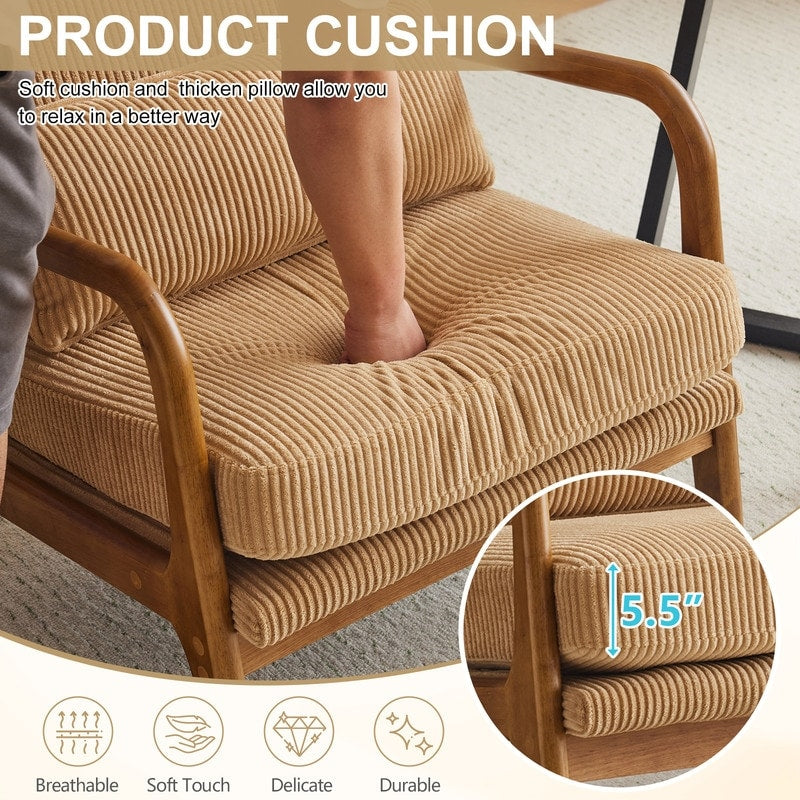 Chaise de loisirs à dossier haut en bois massif avec accoudoirs et dossier Chaise d'appoint