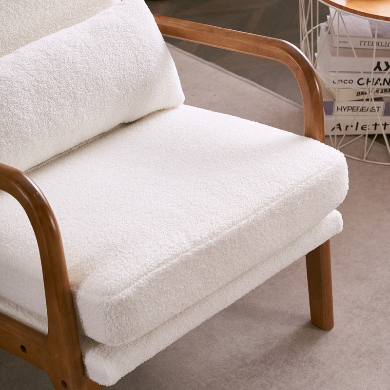 Chaise de loisirs à dossier haut en bois massif avec accoudoirs et dossier Chaise d'appoint