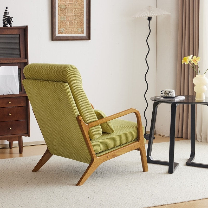 Chaise de loisirs à dossier haut en bois massif avec accoudoirs et dossier Chaise d'appoint