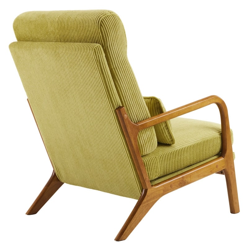 Chaise de loisirs à dossier haut en bois massif avec accoudoirs et dossier Chaise d'appoint